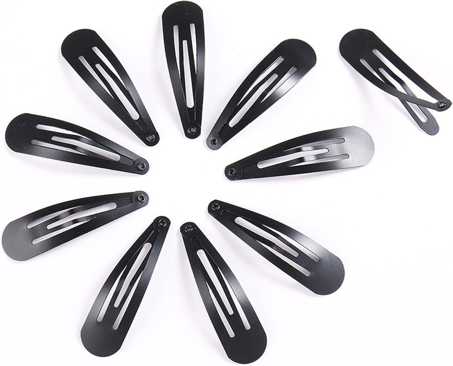 40PCS Black Snap Hair Clips, 2Inch Hair Clips Metal, Hair Clips Slides, Beauty Hair Accessory, Metal Snap Barrettes, Hair Barrettes for Kids Women image number 6