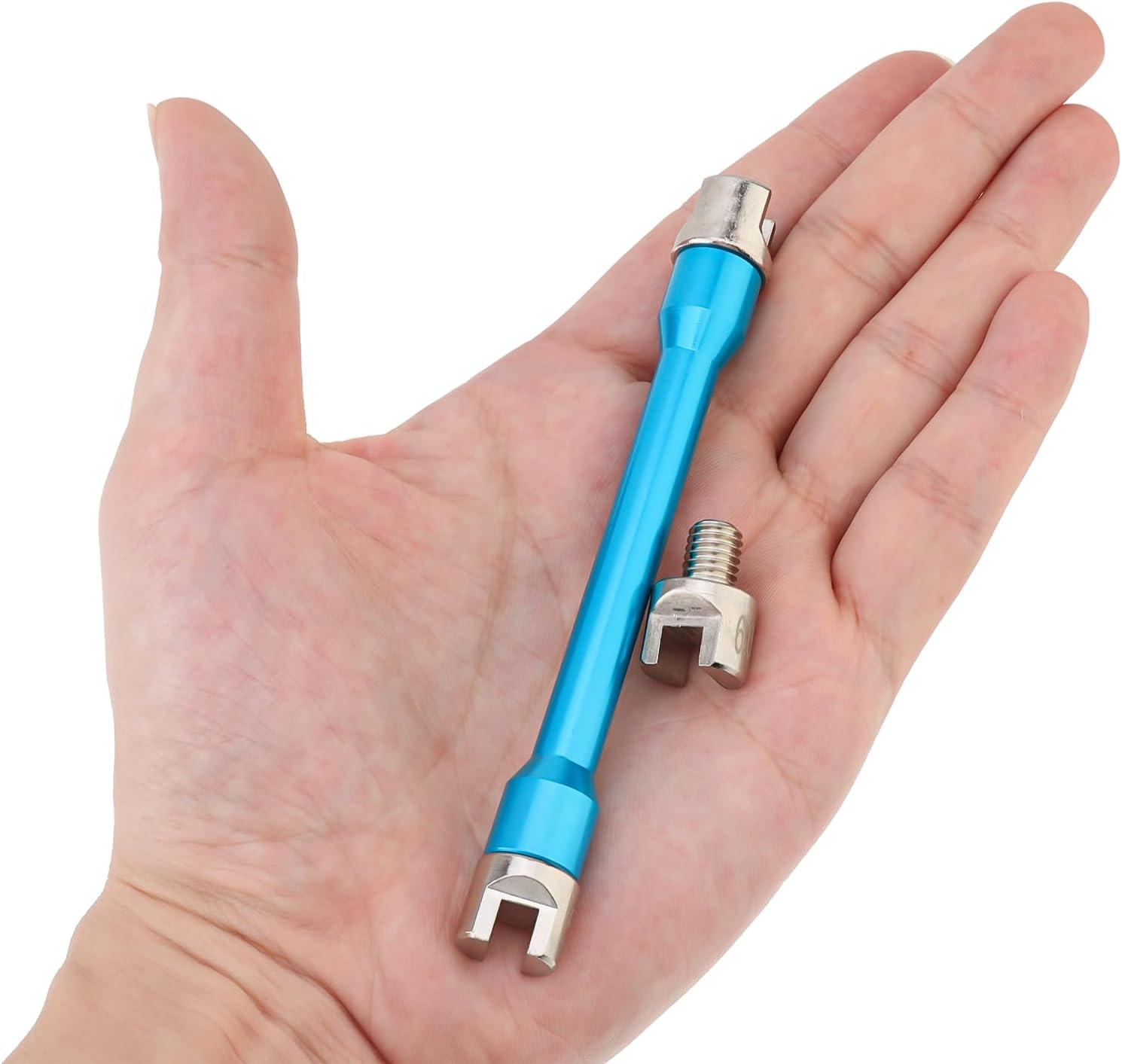 Windance Spoke Spanner Kit, 5.0-6.8Mm Steel Spoke Nipples CNC Aluminum Spoke Wrench Set for Most Motorbike Dirt Bike Scooter, (Blue) image number 1