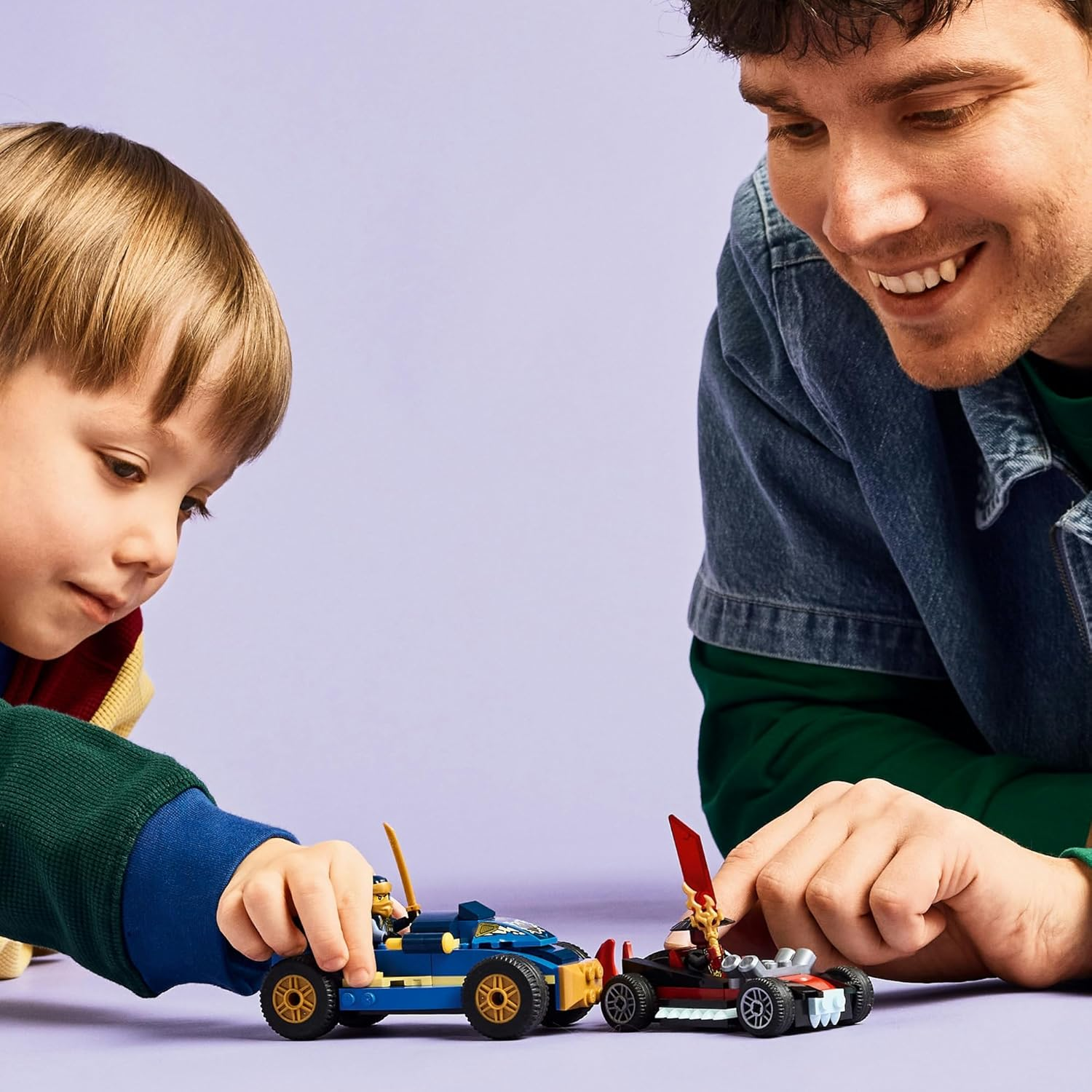 LEGO&reg; NINJAGO&reg; Rogue Vs. Drix Race Car Duel 71840 Ninja Toy Playset with 3 Minifigures, 2 Racing Cars, 2 Ninja Katanas and Reveal Blade, Small Toy for Kids, Boys and Girls Aged 4 Years Old and Up image number 2