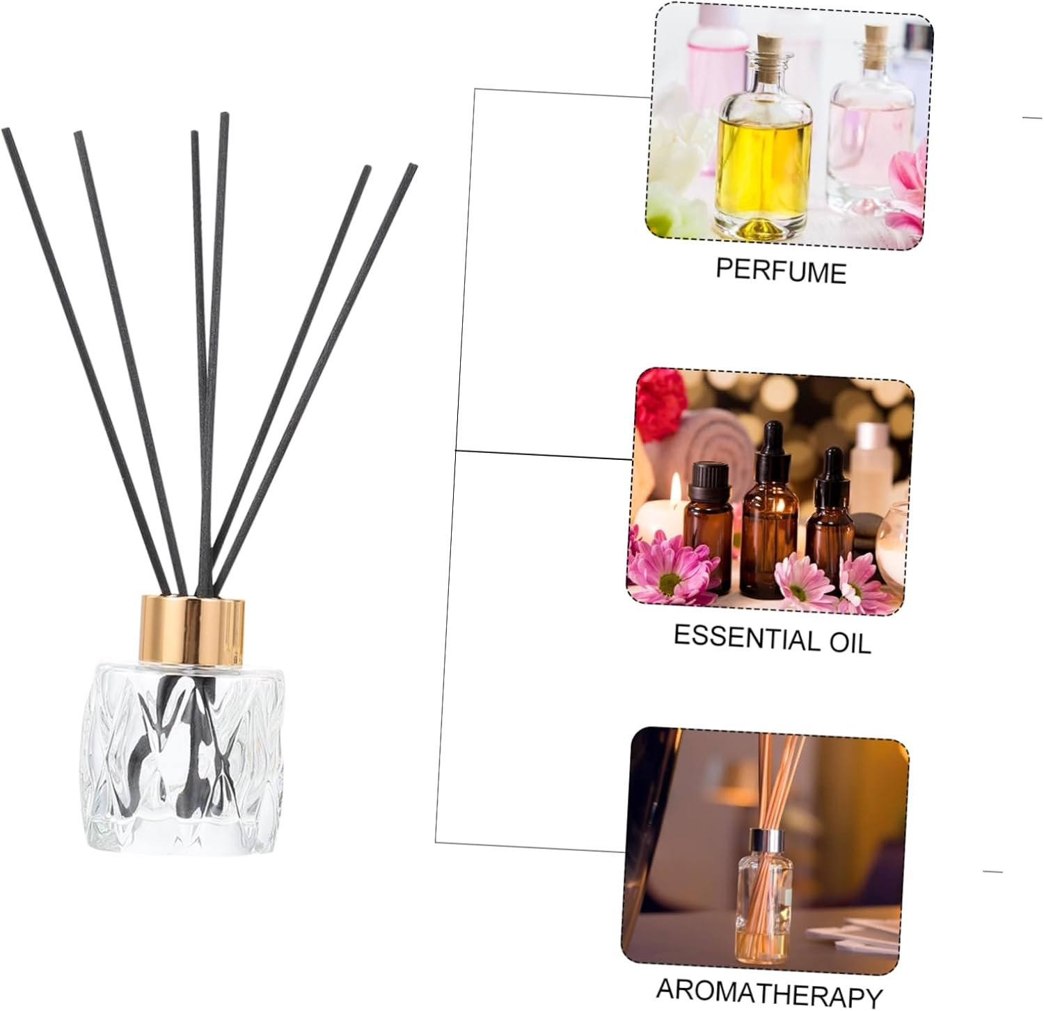 STOBAZA Aromatherapy Bottle Glass Diamond Design Home Aromatherapy Bottles for Living Home Items image number 5