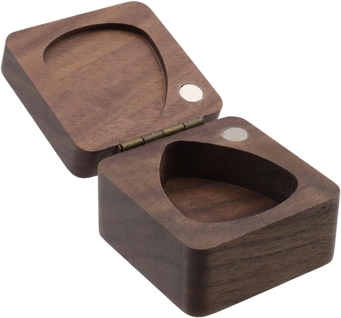 Geesatis Guitar Pick Box Storage Wooden Guitar Picks Case Holder Organizer for Guitarist Musician Gift, 1 Pcs image number 4