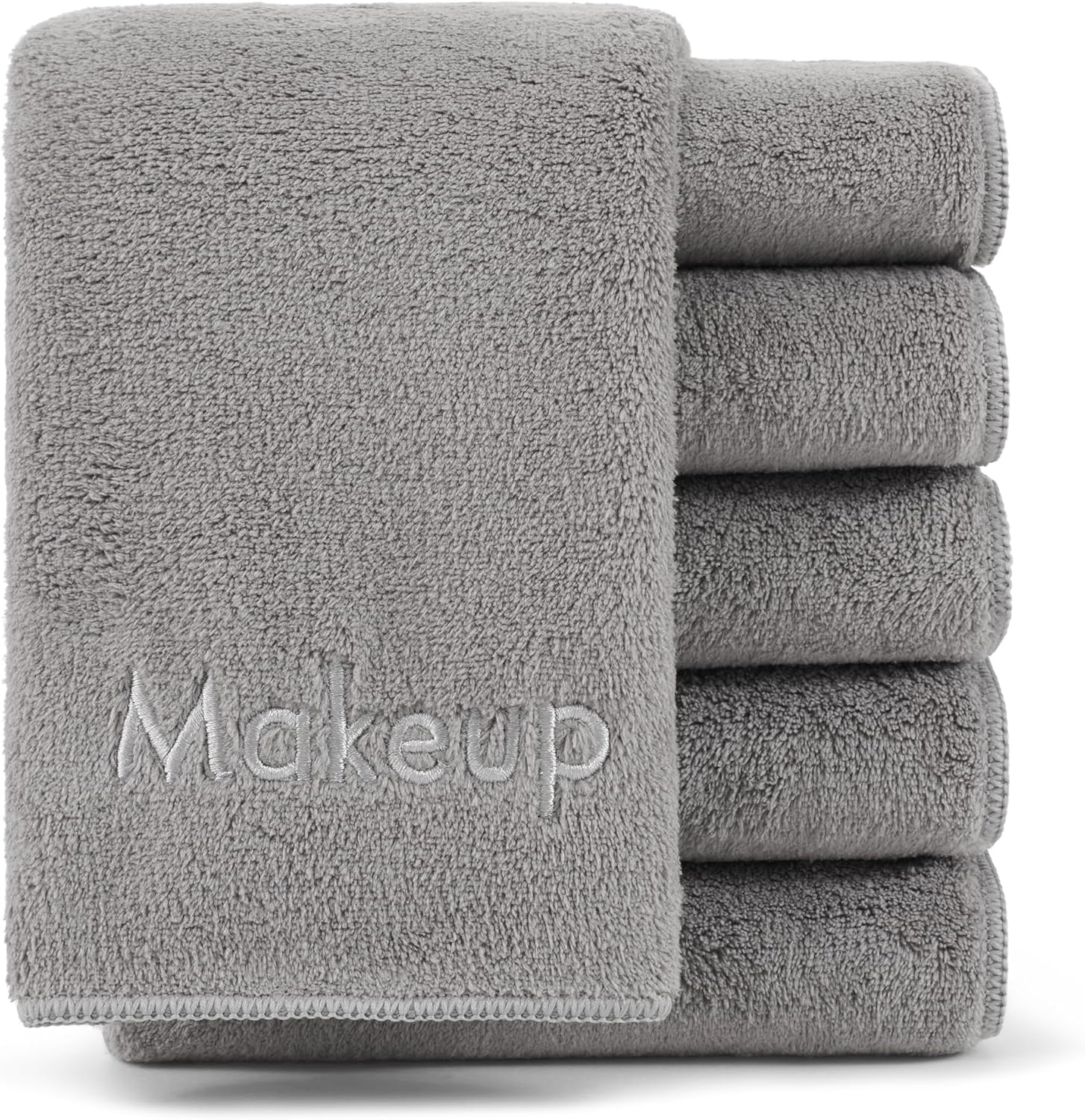 Arkwright Makeup Towels - Pack of 6 - Ultra Soft & Gentle Microfiber Coral Fleece Washcloth Face Make up Remover, Reusuable Eraser Cloth Essentials for Hosts & Artists, 13 X 13 In, Black