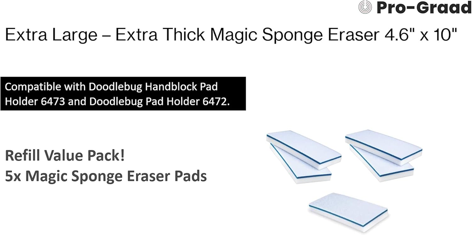 Magic Mopper Eraser 20 Pack 4.5" X 10" X 1" Mop Floor Cleaning Utility Pads Durable Melamine Erasing Sponges Commercial Grade Floor Tile Grout Baseboard Walls, Pack of 20 image number 6