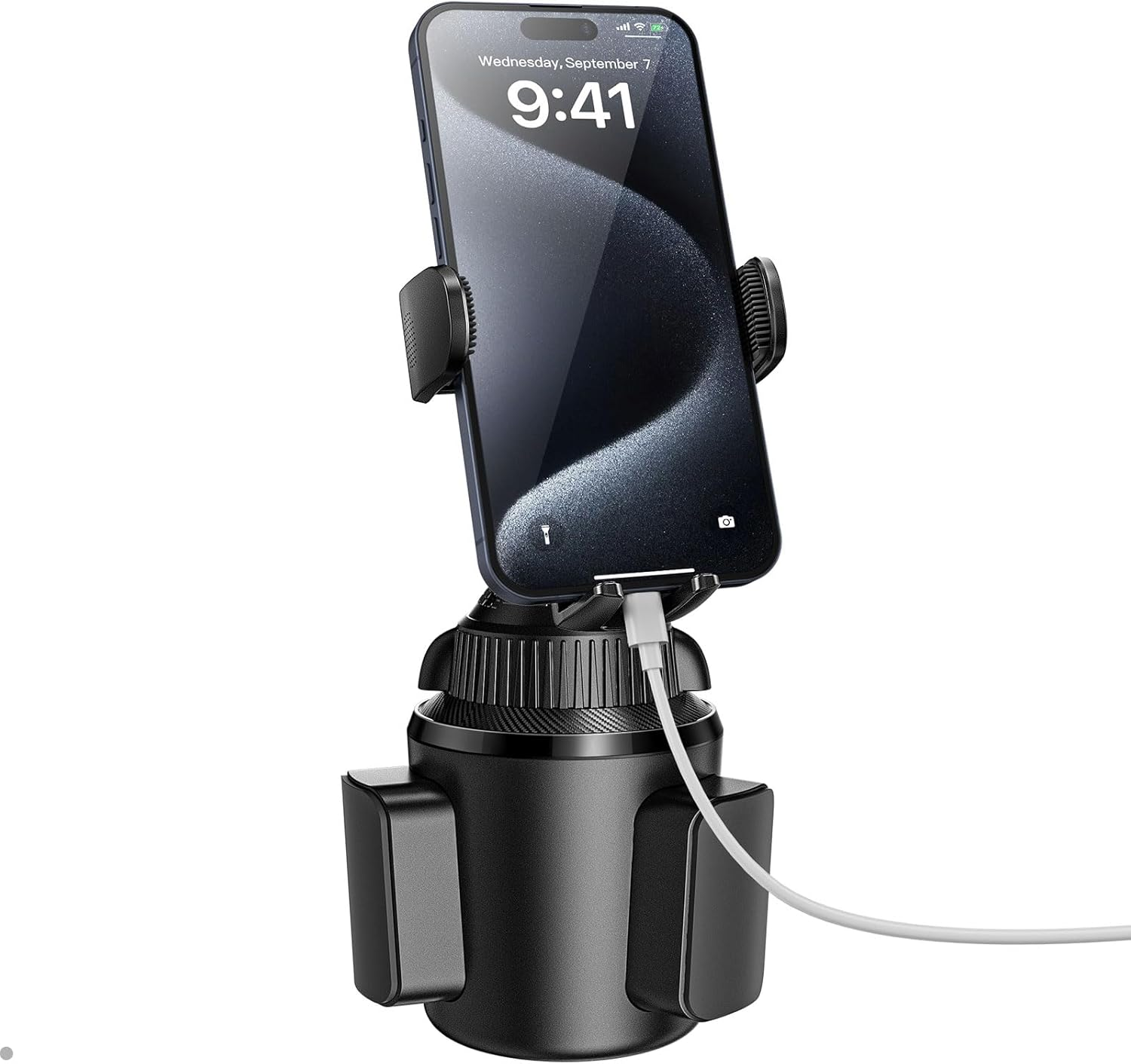 Apps2Car Universal Car Cup Phone Holder | Quick Extension Long Arm | 360&deg; Swivel | Adjustable for Iphone, Samsung, Google, and All Smartphones | Stable & No Shake Design image number 5