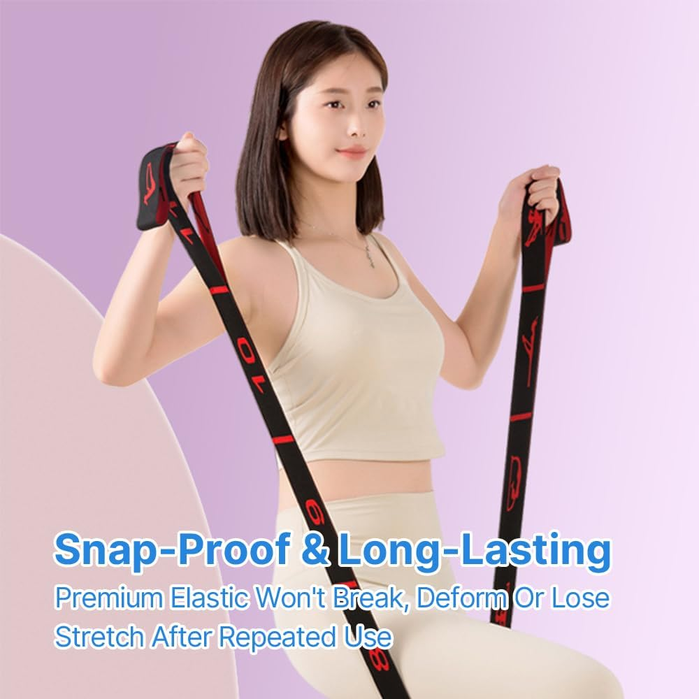 Yoga Stretch Strap with 12 Loops - Adjustable Resistance Bands for Women, Multi-Loop Stretching Band for Yoga, Pilates, Dance, Gymnastics & Physical Therapy - Blue image number 5