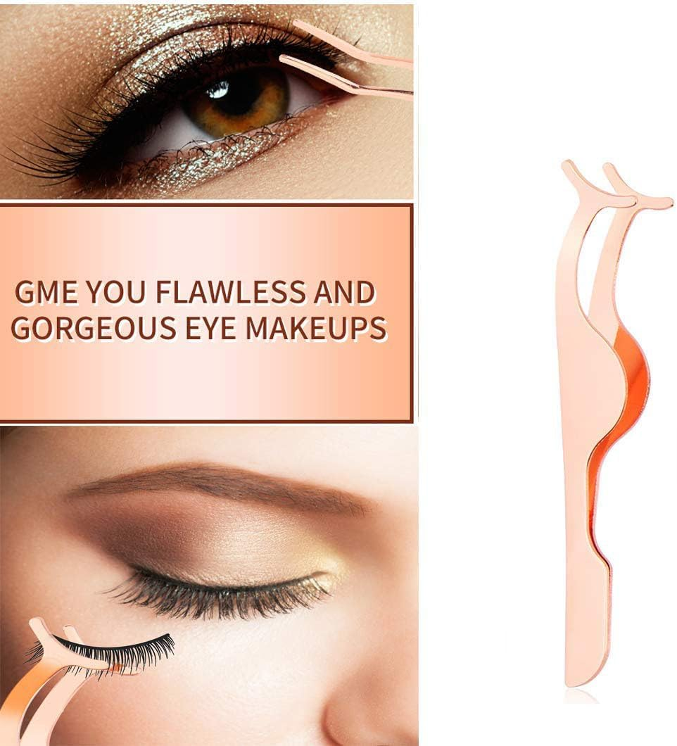 Custelen Rose Golden False Eyelashes Applicator Tool - Eyelash Extension Tweezers & Remover Clip Nipper Setz image number 2
