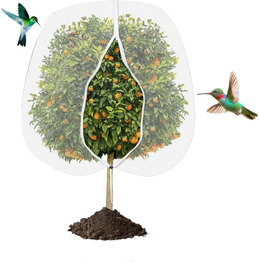 Fruit Tree Netting， Plant Cover with Drawstring | Lightweight Gnat-Proof Tree Netting for Outdoors, Patio, Backyard, Landscaping, Garden, Farm image number 1
