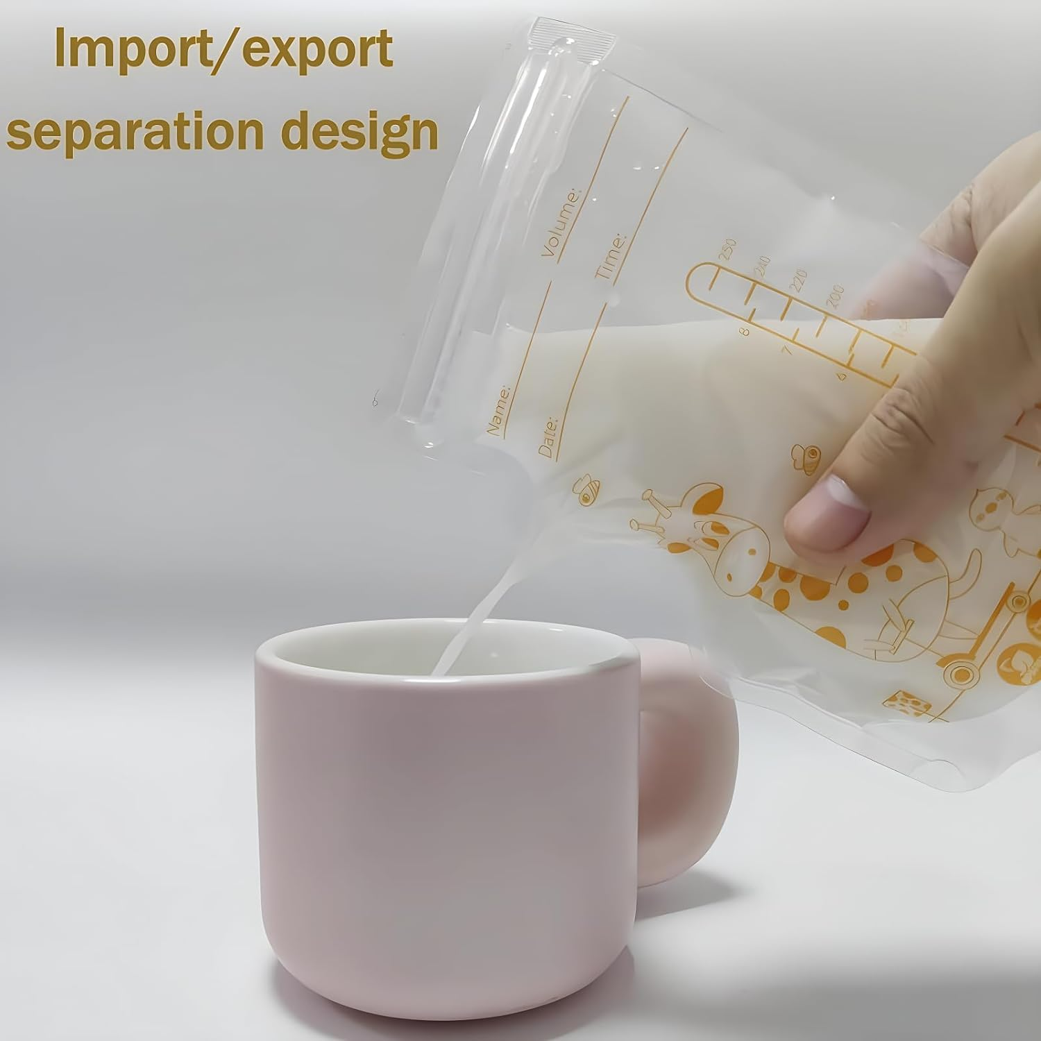 50 Pcs Breast Milk Storage Bag, Breast Milk Storage, 250Ml Disposable Milk Storage Bags, Breast Milk Bags, Milk Storage Bags Breastfeeding, Breastfeeding, No-Leak Milk Freezer Storage Pouches image number 3