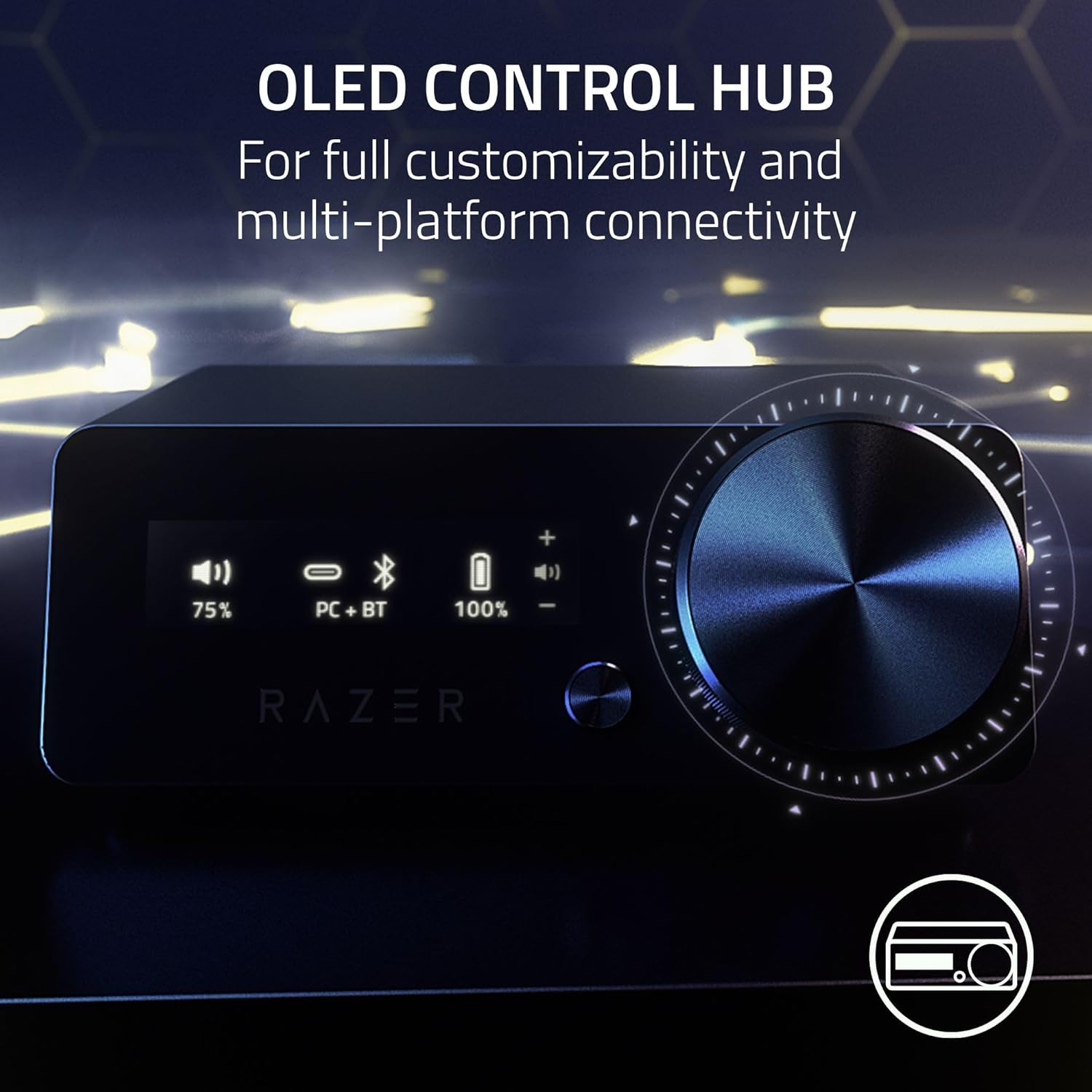 Razer Kraken V4 Pro Wireless Gaming Headphones: OLED Control Center - HD Haptics - 2.4Ghz Wireless - Bluetooth, USB, 3.5Mm - for PC, Mac, PS5, Nintendo Switch, Smartphone image number 5