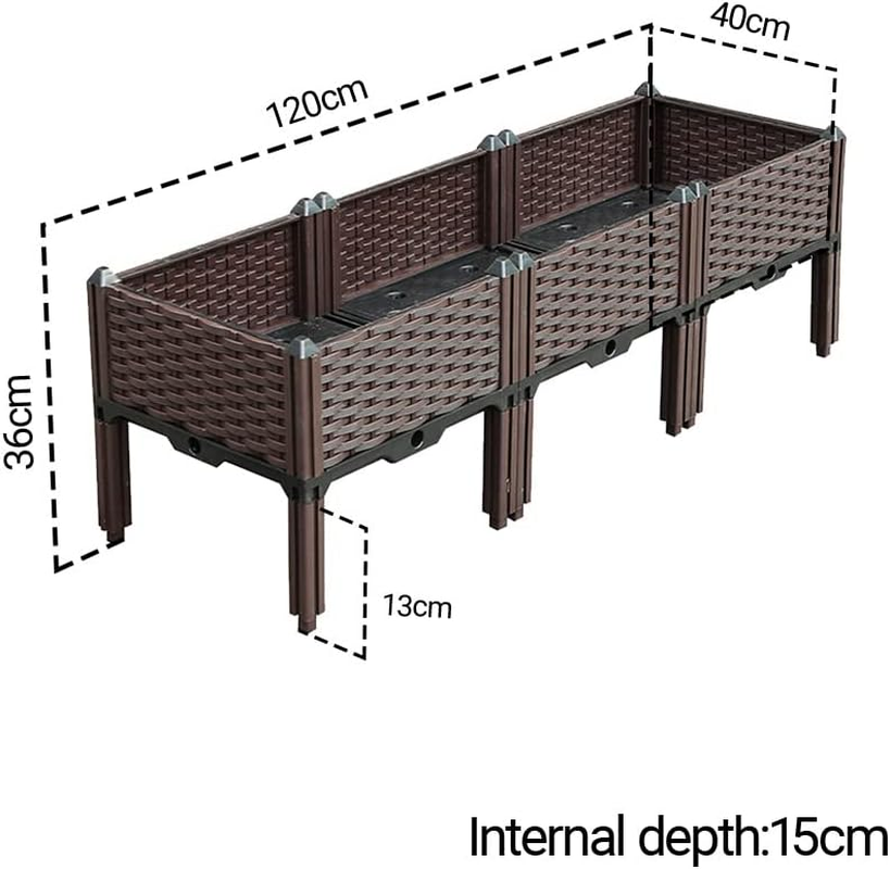 SOGA 120Cm Raised Planter Box Vegetable Herb Flower Outdoor Plastic Plants Garden Bed with Legs image number 3