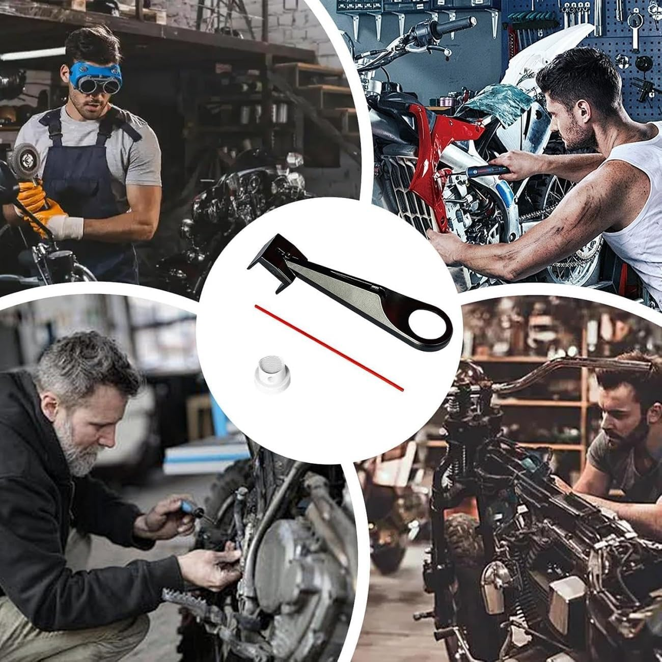 WADY Motorbike Chain Oiler Aid Cleaner Attachment Motorcycle Chain Lube Applicator Tool for Daily Care, Wax Degreaser Application, Riding Maintenance Accessory (Black) image number 2