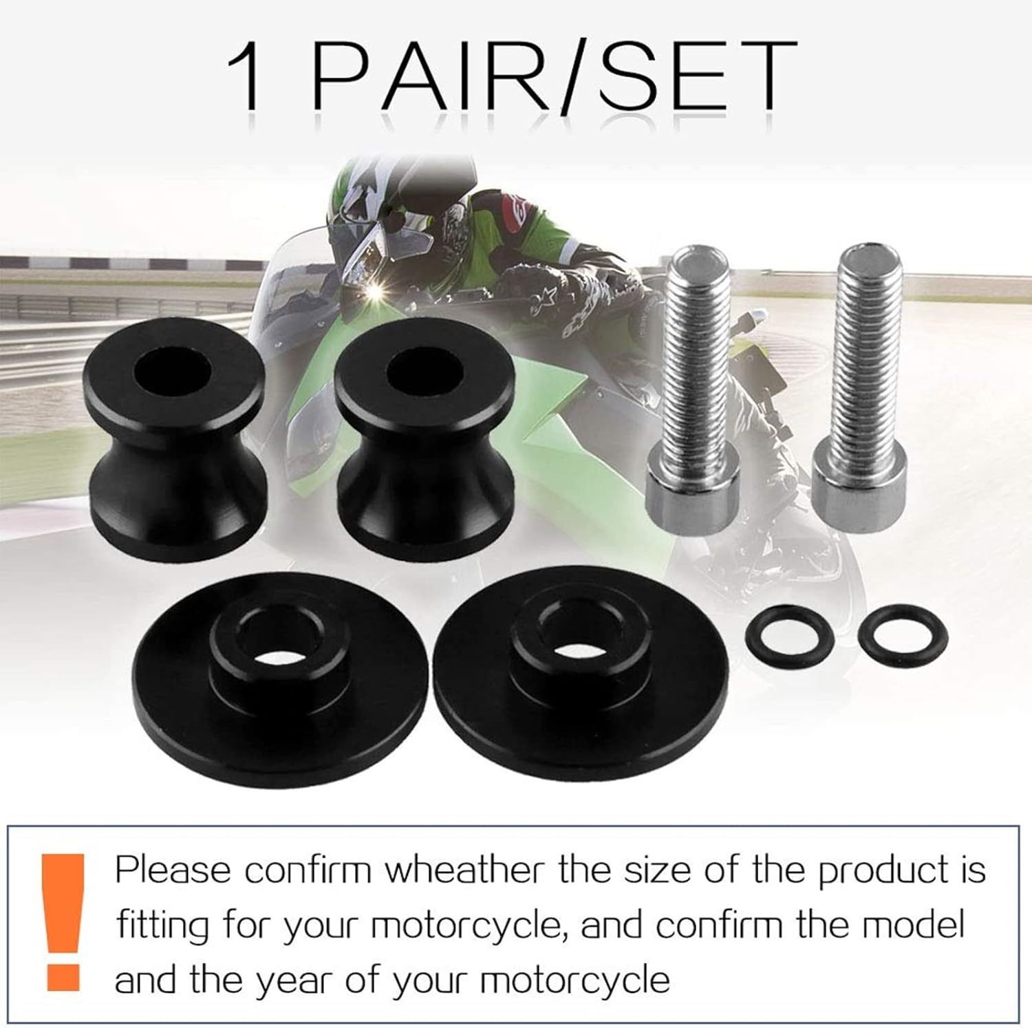 Sporacingrts M8 Motorcycle Swing Arm Spools Slider Para Suzuki SV650 SV1000 Gsxr 600 750 1000 V-Strom 650 1000 B- Rey TL1000 DL650 SV650/1000 Black