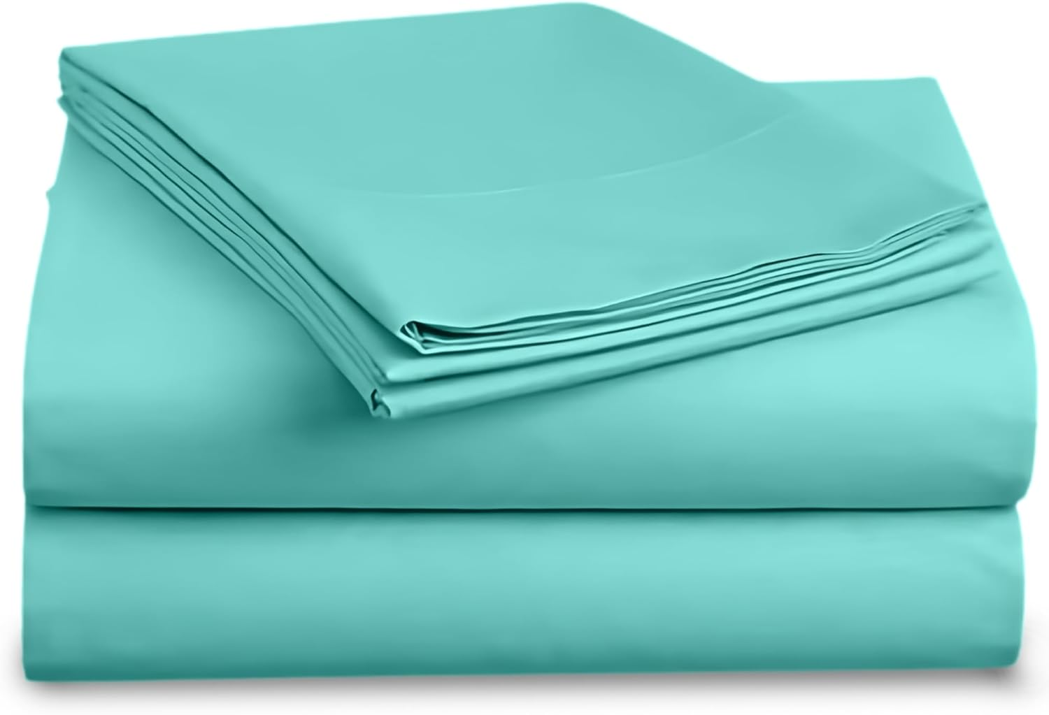 DESTINY CRESCENT BEDDING Microfiber Double Brushed Twin Aqua Blue 3 PC Bed Sheets Soft and Comfy-15'' Deep Pocket,39''X75'' Great for Kids Room,Guest Room,Dorms,Camps,Twin Beds (Aqua Blue)