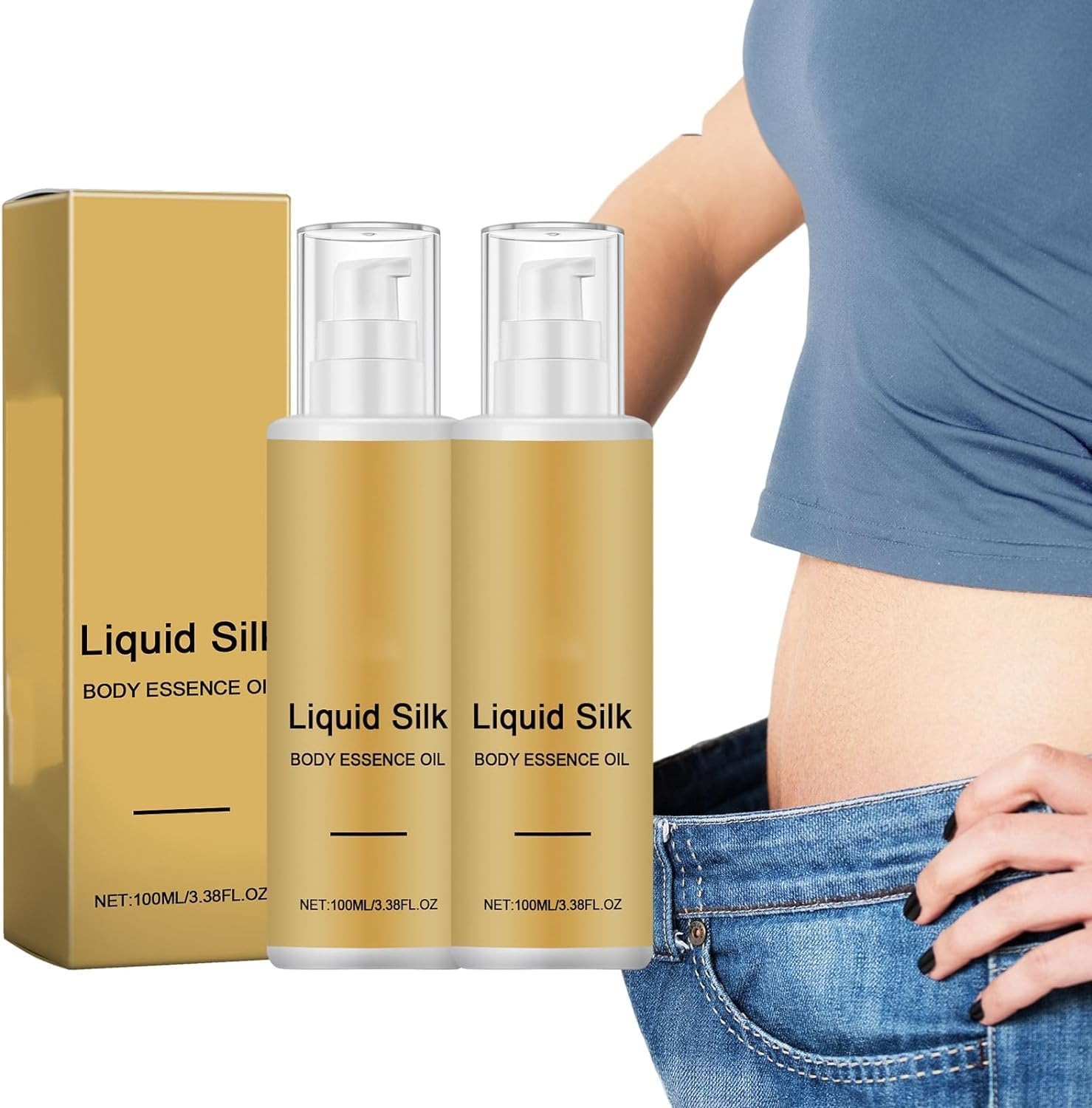 2PCS Liquid Silk Body Essence Oil, Silk Body Oil Liquid for anti Wrinkle, Firming Extract Body Lotion Tujante Liquid Silk Moisturizing Oil for Body and Hair image number 6