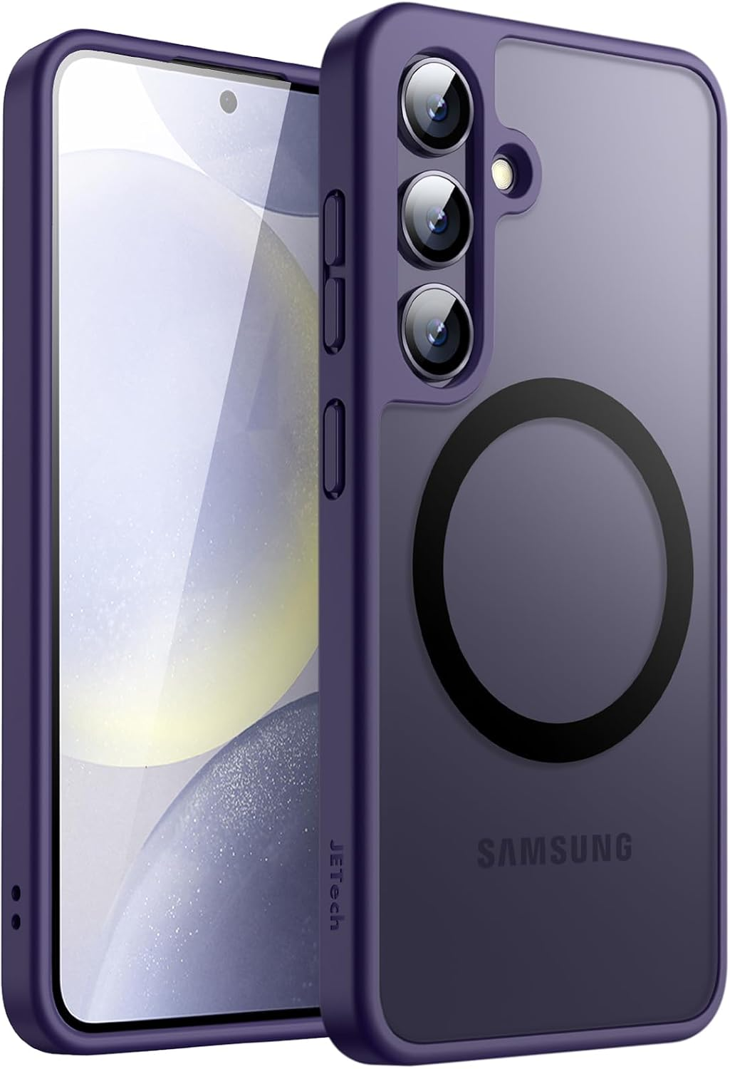 Jetech Magnetic Case for Samsung Galaxy S24 5G, Compatible with Magsafe, Translucent Matte Back Shockproof Phone Cover (Black)