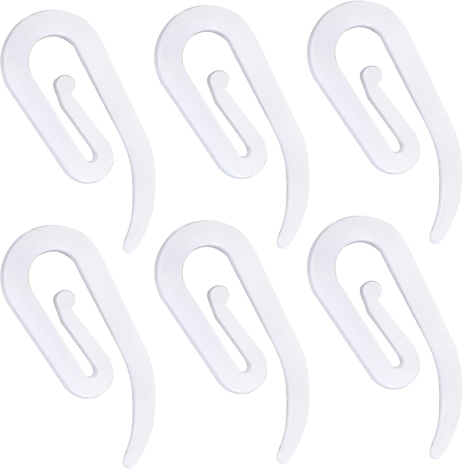 Curtain Hooks &ndash; 100-Pack Plastic Curtain Hooks, 2.8Cm X 1.2Cm, White, Rust-Resistant, Easy to Install and Remove &ndash; for Curtain Rod Rings, Tracks, and Headbands image number 5