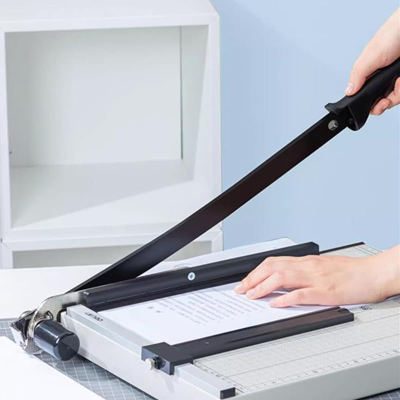 Upgraded 12Inch Paper Cutter, A4&ndash;Paper Trimmer with Safety Protection Device and Blade Lock, 12 Sheets Capacity, Precision Guillotine Paper Cutter for Craft Paper, Coupons, Labels and Photos image number 1