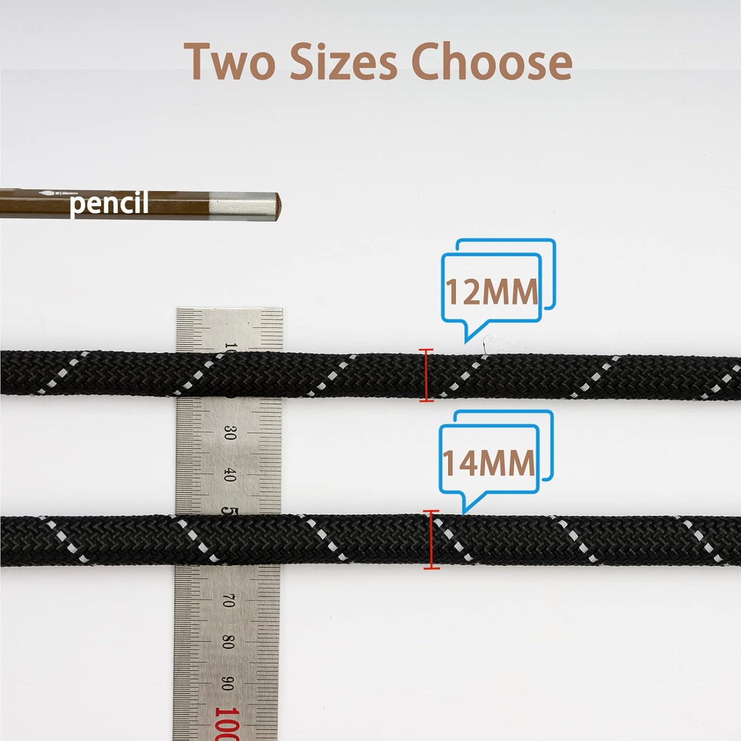 Dog Lead 3 M Double Lead Reflective Premium Dog Lead 3-Way Adjustable Nylon Lead round and Bite Proof with 2 Carabiners, Dog Leash Black 14 Mm image number 3