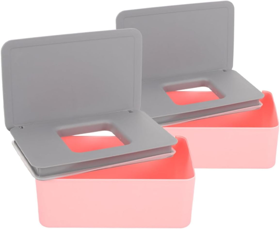 2Pcs Elegant Portable Wet Wipes Box Large Capacity Wipe Dispenser Material image number 1