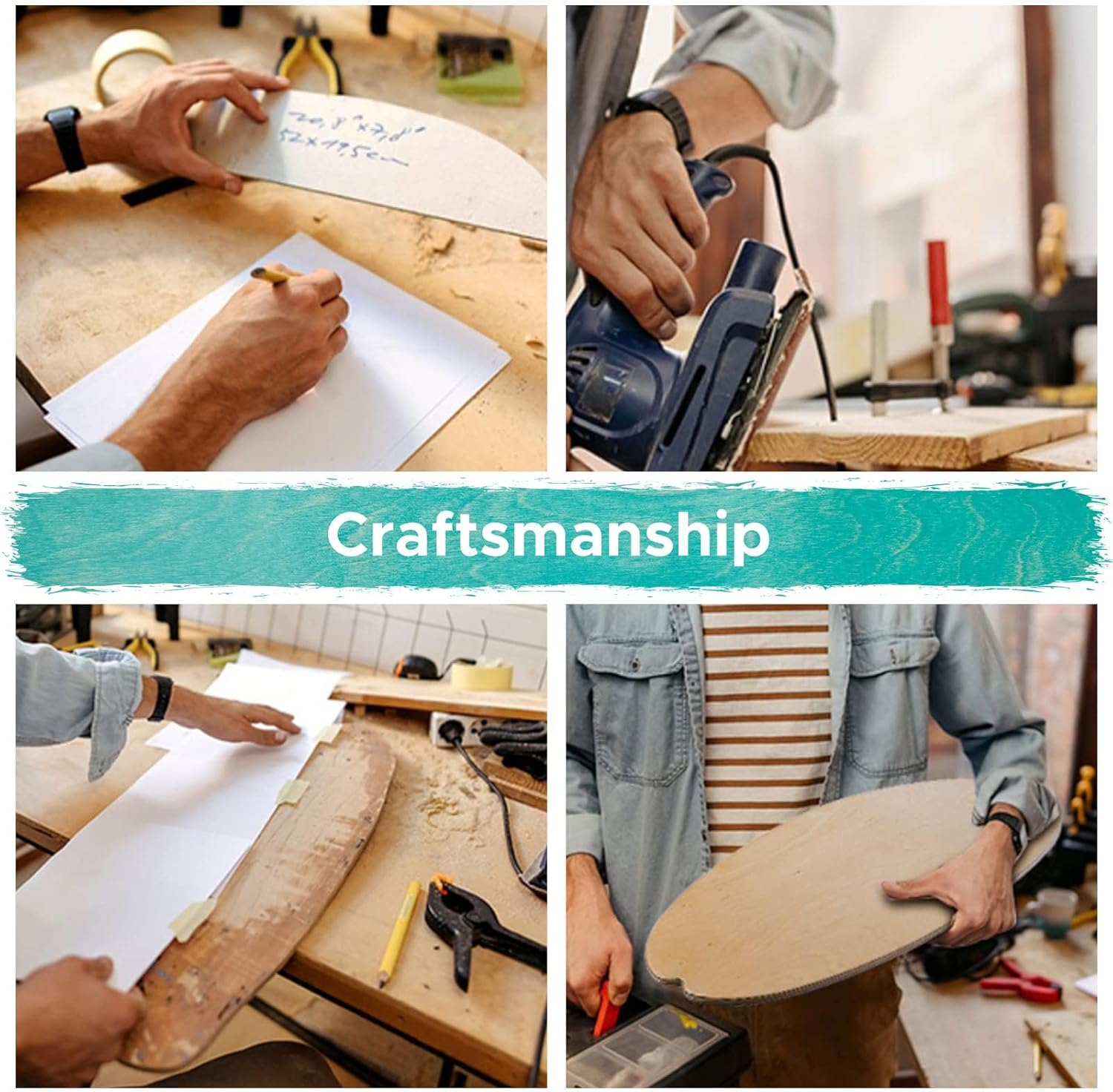 XCMAN Surf Balance Board Trainer with Roller Wooden Exercise Balancing Stability Trainer - Non Slip Surface for Adults Kids|Balance Board for Surfing,Snowboarding,Skateboarding,Hockey,Yoga Training image number 6