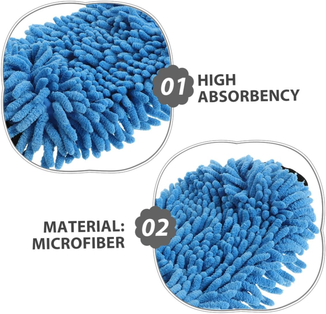 NESTINGHO 4Pcs Automotive Wash Mitts Soft Microfiber Chenille Car Cleaning Gloves with Thick Sponge Core Highly Absorbent and Ergonomic for Cars Trucks Boats Detailing image number 2