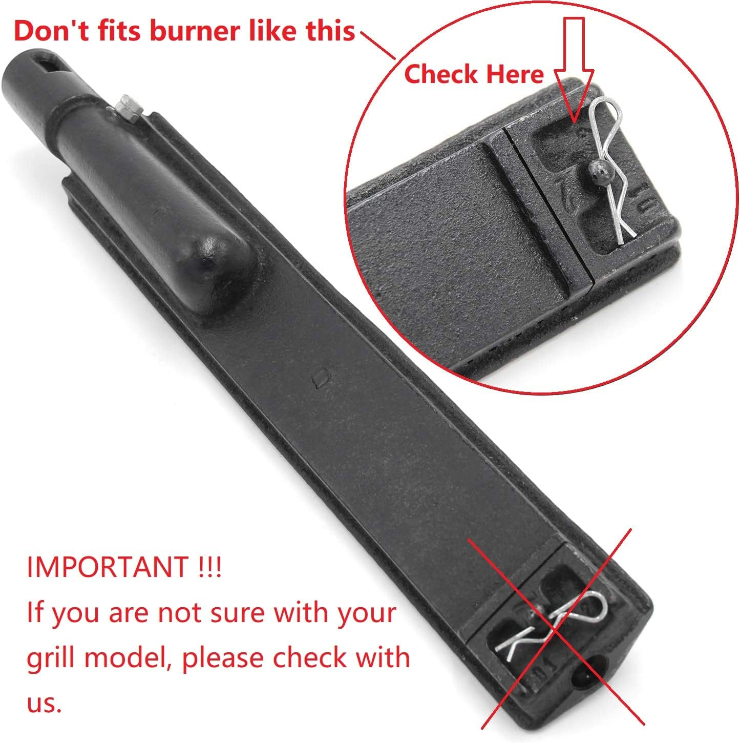 4 Pack Heavy Duty Cast Stainless Steel Grill Burner for Bull, Grill Replacement Parts for Bull, Cal Flame, Lion, Blaze, Turbo, Beefeater, Thermos, Char Broil, Jenn Air, Nexgrill image number 5