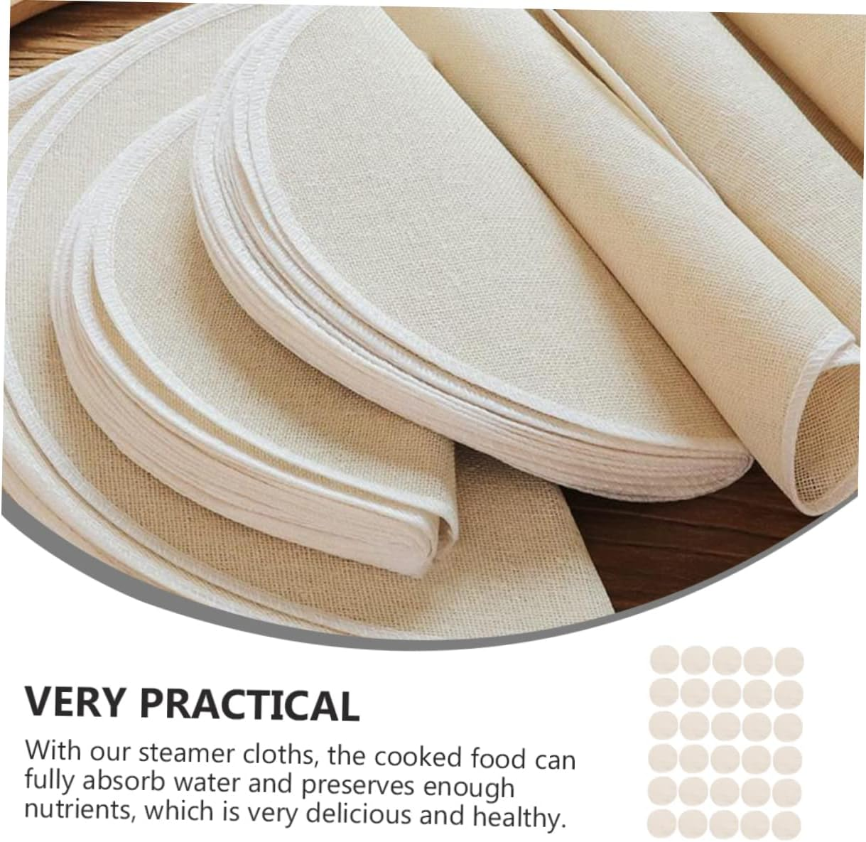 30 Pack Non-Stick Pads Cotton Pads Home Dim Sum Easy Clean Reusable image number 4