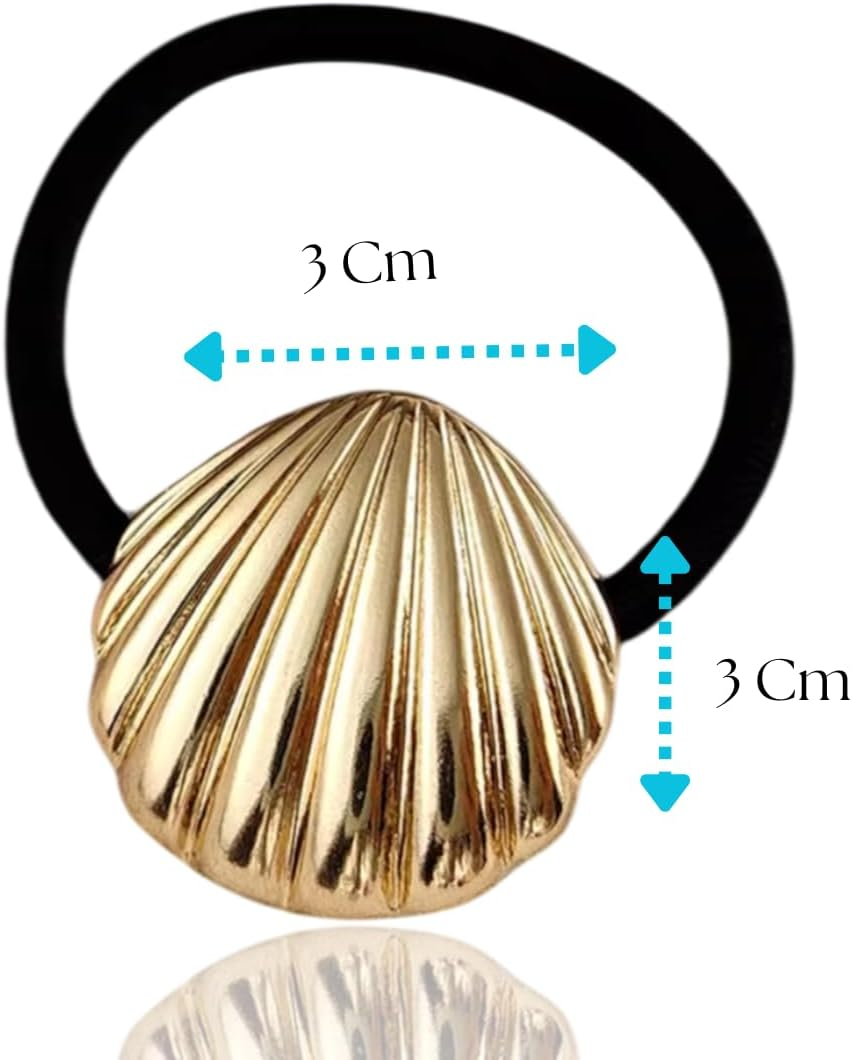 Set of 3 Ladies Gold Plated Metal Hair Scrunchies Hair Accessories for Elegant Hair