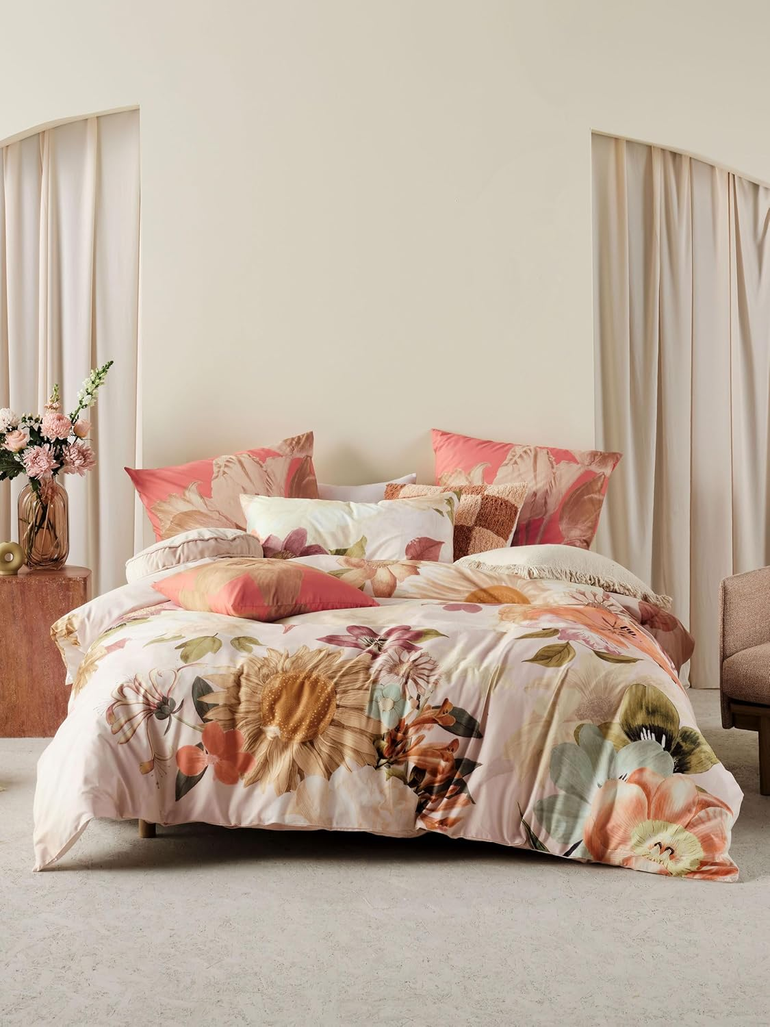 Linen House Shania Honey Quilt Cover Set, King Bed