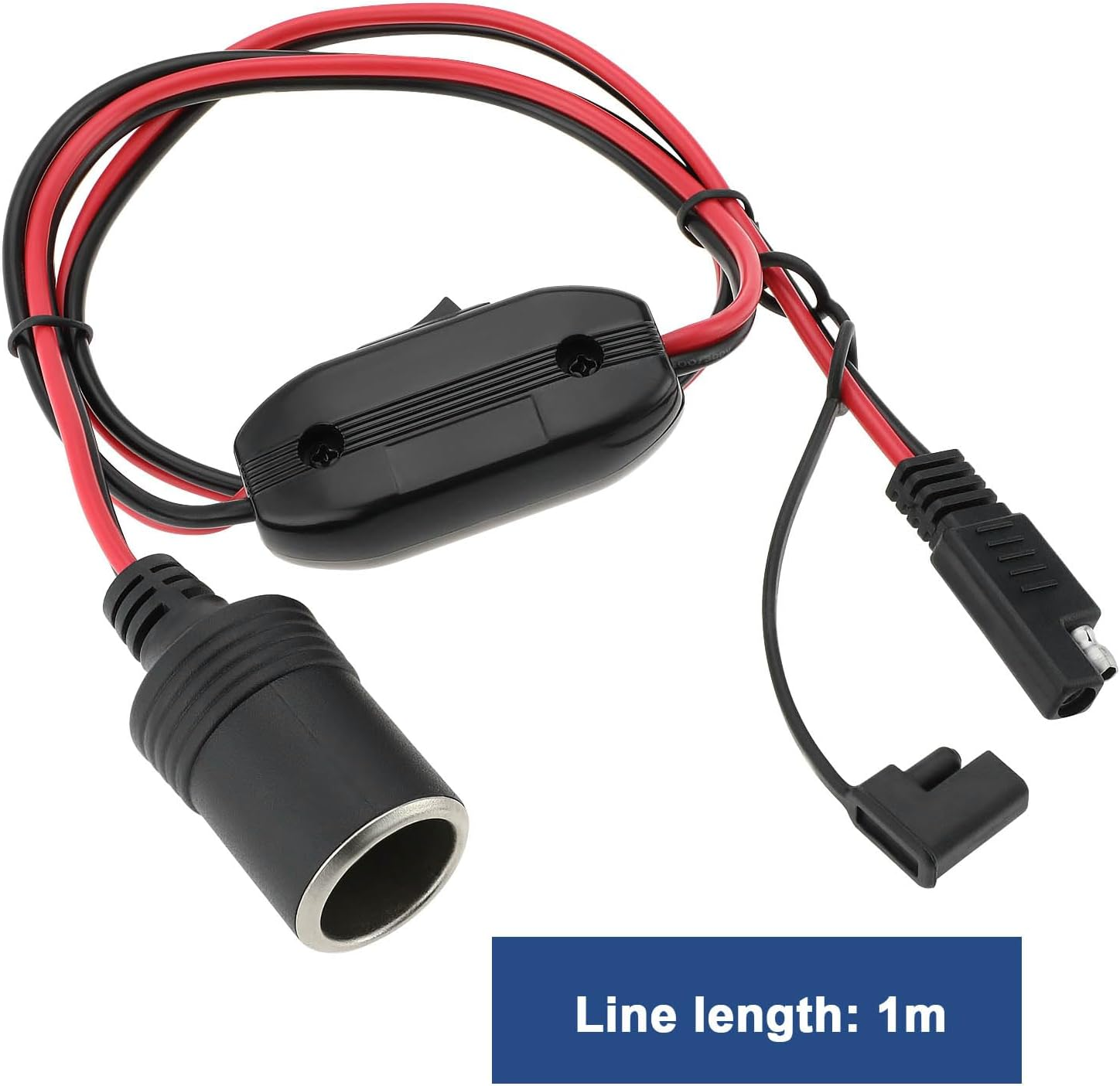 2 Pin SAE to Female Cigarette Lighter with Switch SAE to Cigarette Lighter Plug SAE to Female Quick Release Connector for Motorcycles Rvs Trucks image number 2