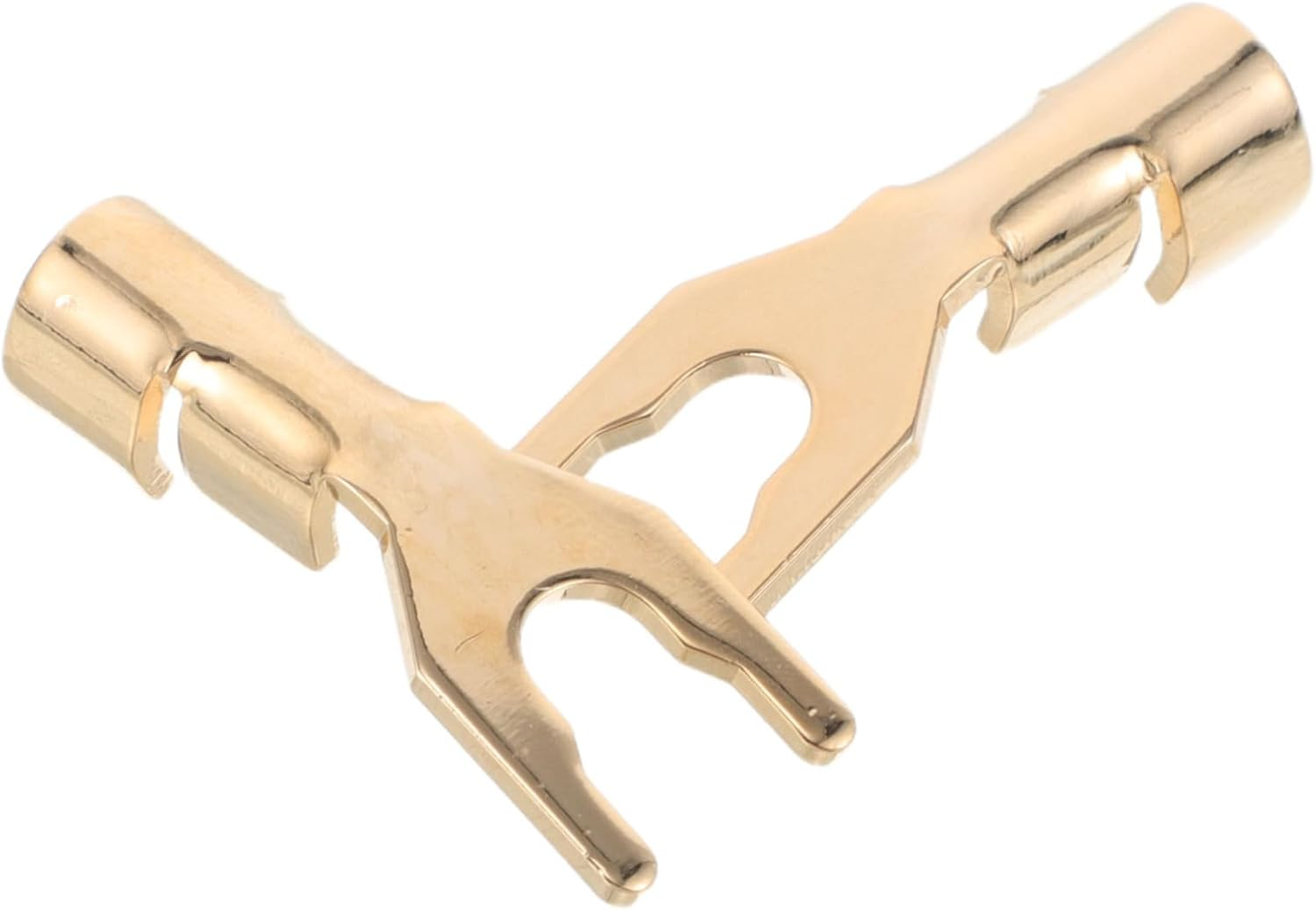 PERSELOSO 2Pcs Plated Speaker Spade Connectors Hifi Audio Y Spade Plugs for Home Theater Amplifiers Recording Studios Precision Engineered for Stable High Fidelity Sound and Wide image number 1