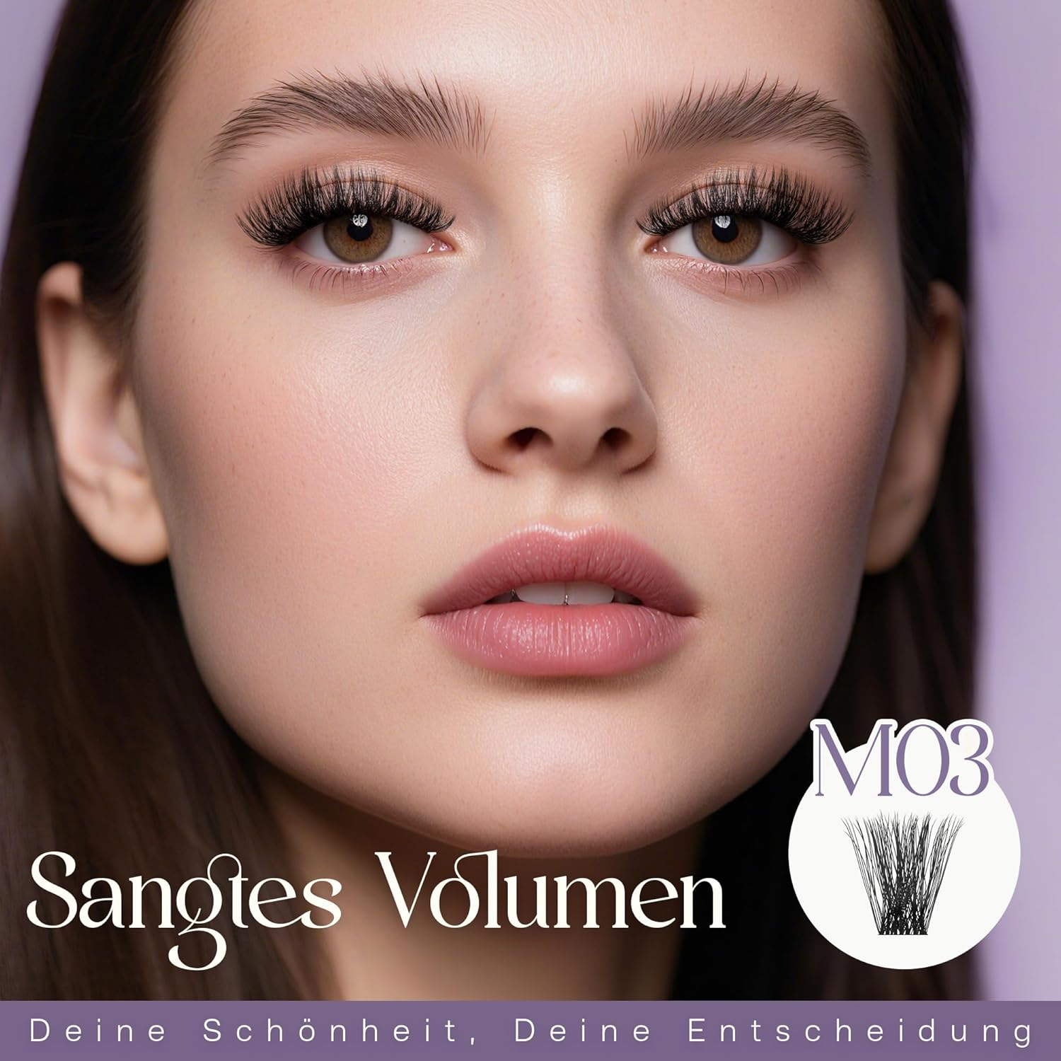 CALAILIS Eyelash Extensions, 168 Pieces, D Curl, DIY Individual Eyelashes, Mega Volume and Reusable Wispy Cluster Lashes, Super Thin Band and Soft Comfotable All Day (M03) image number 5