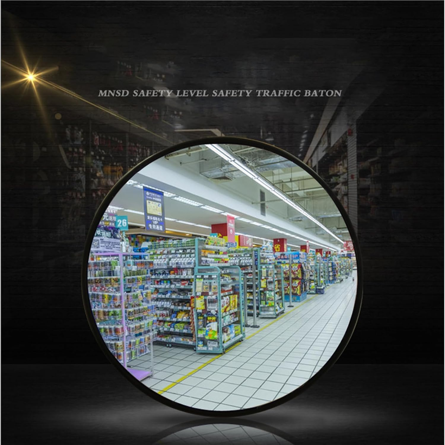 Limcryspp 12 Inch Convex Mirror, Traffic Safety Blind Spot Mirror, Wall Mounted Garage Safety Mirror, Clear Line of Sight (Black)