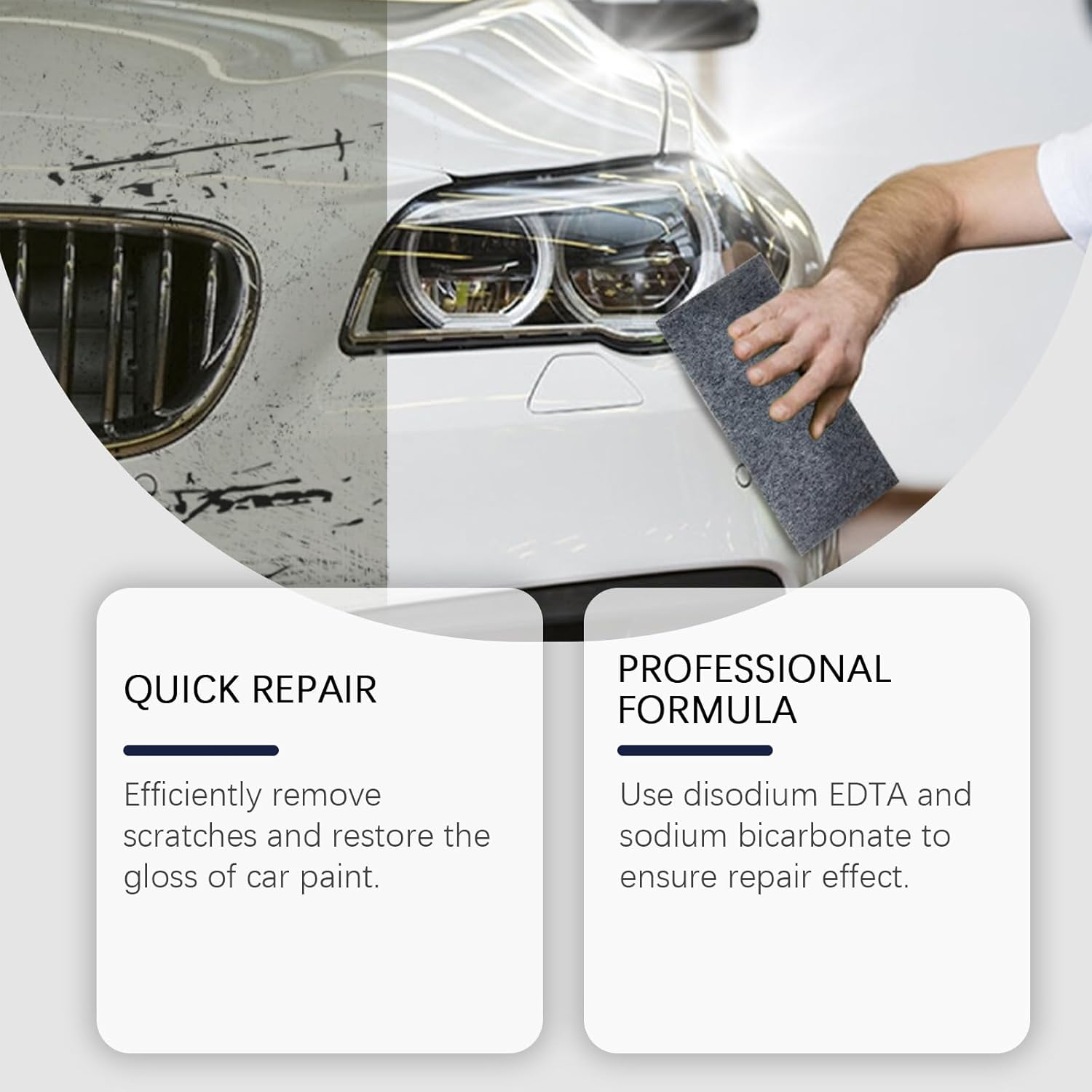 2 Pack Pro Grade Quik Scratch Remover with Nano Sparkle Cloth - 2026 Car Scratch Eraser Kit, 2 Boxes with 12 Wipes, Magic Polish Cleaning Kit for Deep Scratches & Swirls Removal image number 3