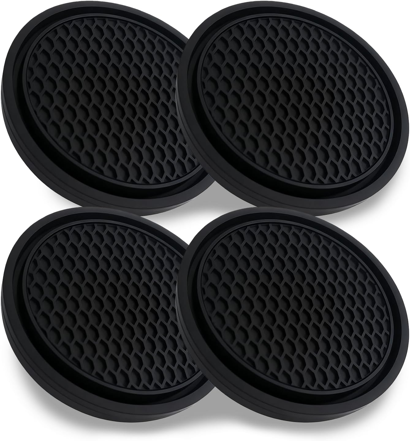 Car Accessories Interior, 4PCS Universal Non-Slip Car Cup Coaster for Automotive, Car Interior Accessories Embedded Ornaments Cup Holders (Black) image number 2