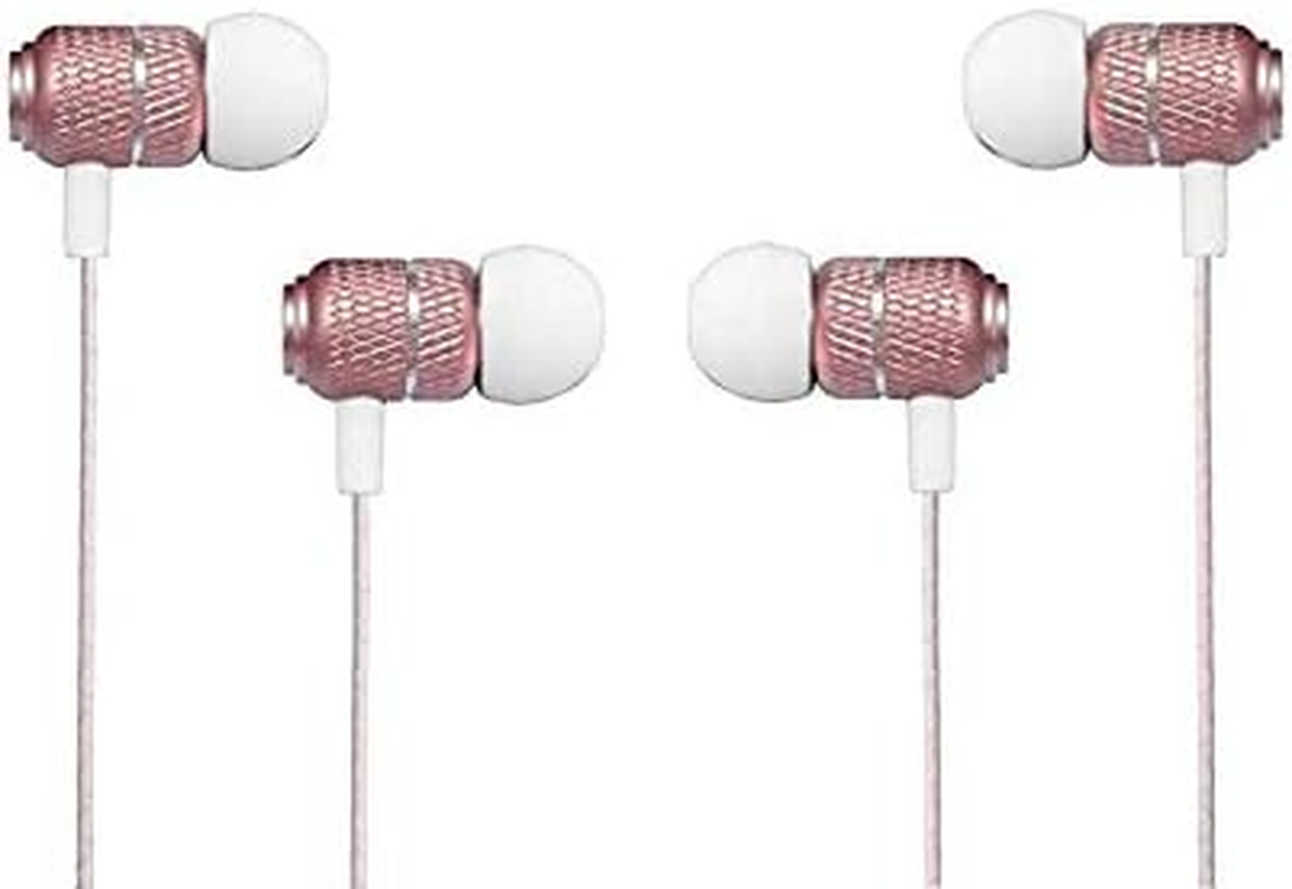 Earphones, Heavy DEEP BASS Headphones Stereo Lightweight Sports Earphones with HD Mic Running Gym Jogging Workout for Oneplus 6T (Rose Gold) image number 1