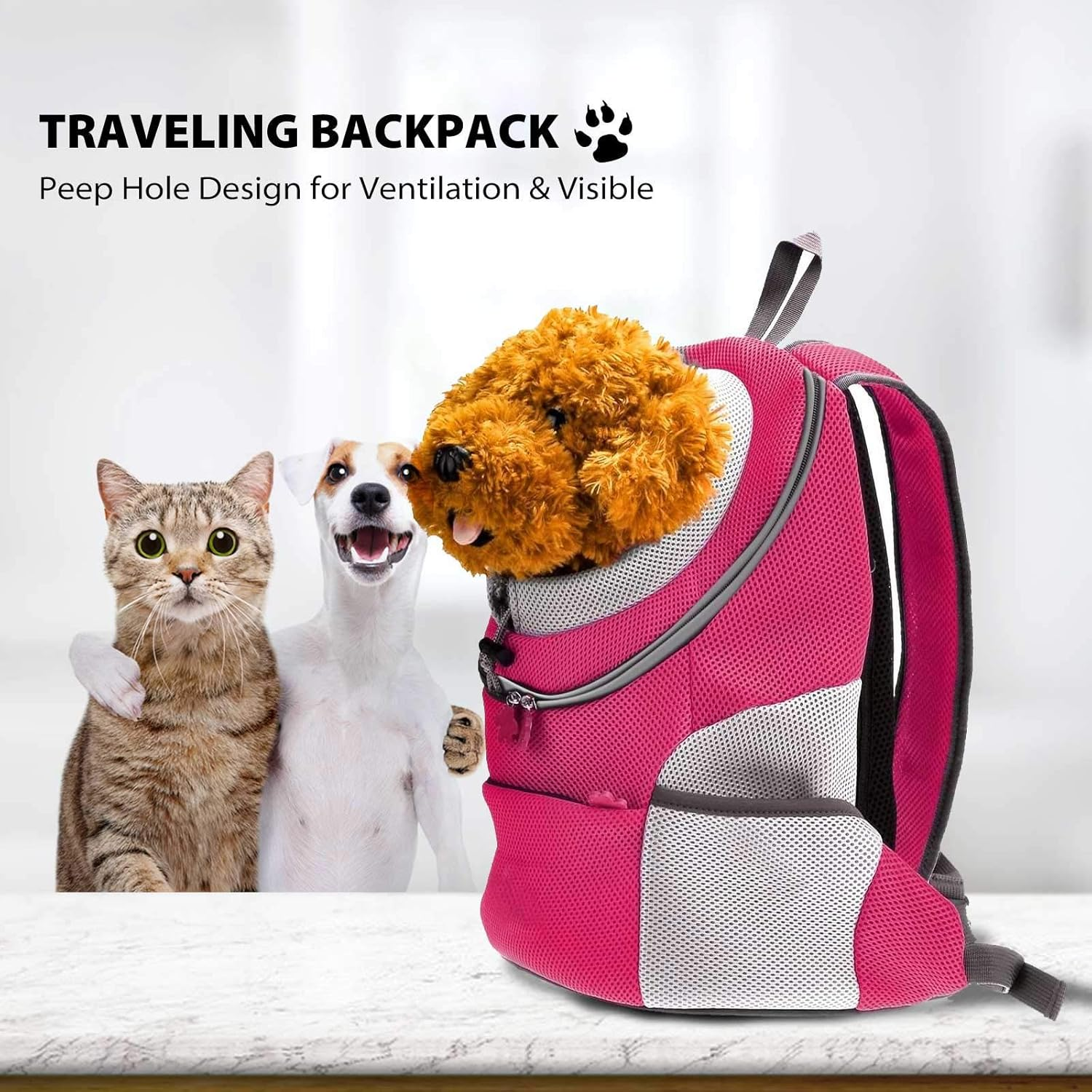 PETCUTE Pet Carrier Backpack Dog Carrier Backpack Puppy Carrier Bag Pet Travel Bags Airline Approved for Bike Hiking Outdoor image number 2