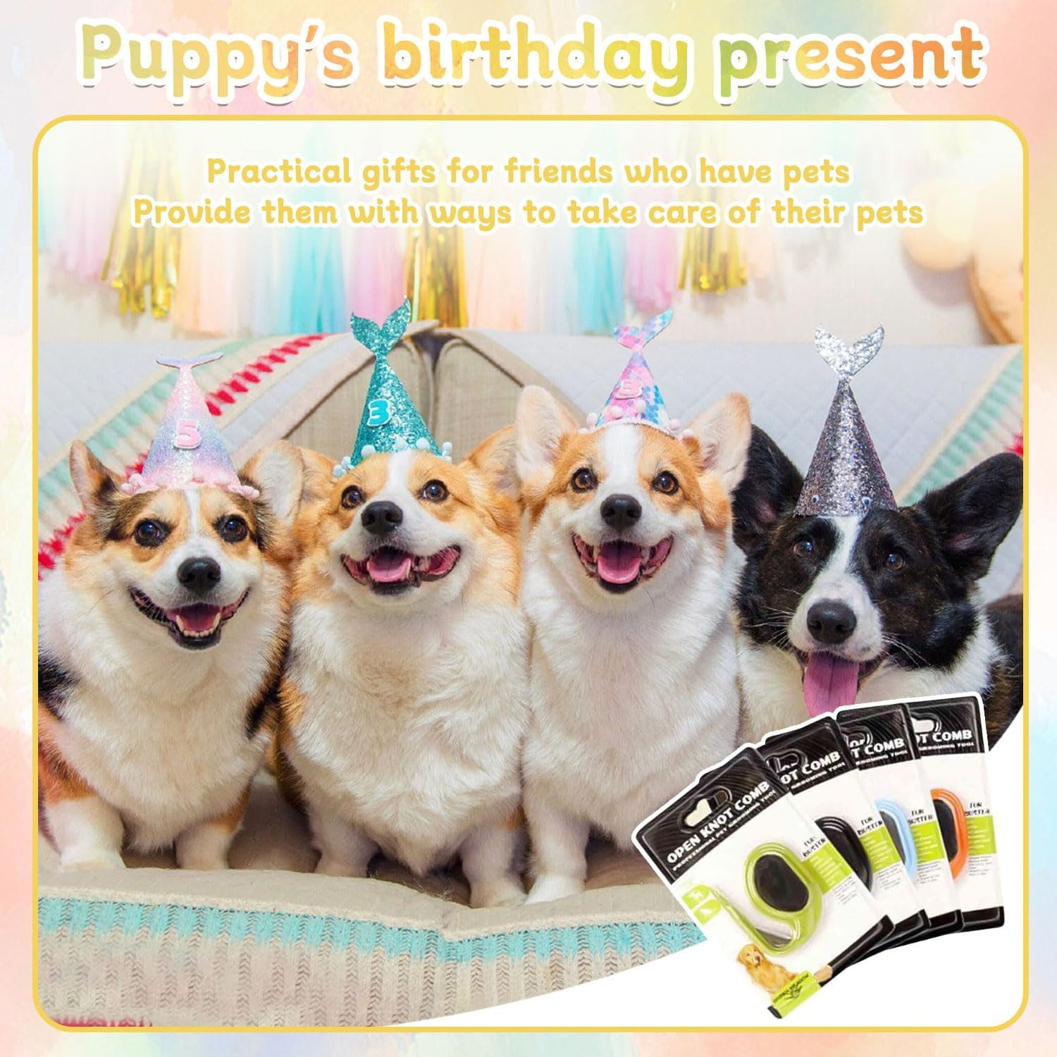 Pet Knotting Comb, Pack of 4 Cat Dematting Knives, Dematting Knife with Steel Blade, Knot Comb for Cats, Dematting Comb for Dogs, Knotting Comb Cats, for Removing Matted and Loose Hair