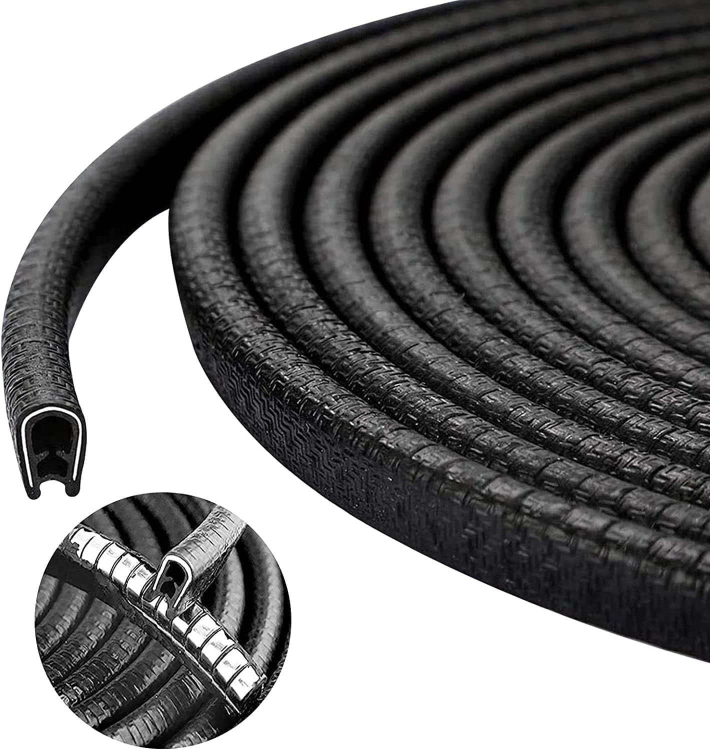 32Ft Car Door Edge Protector - Universal Fit without Glue U-Shape Car Door Edge Guards Car Trim Rubber Seal Fits for Sedans, Trucks, SUV, ATV, Boats image number 4