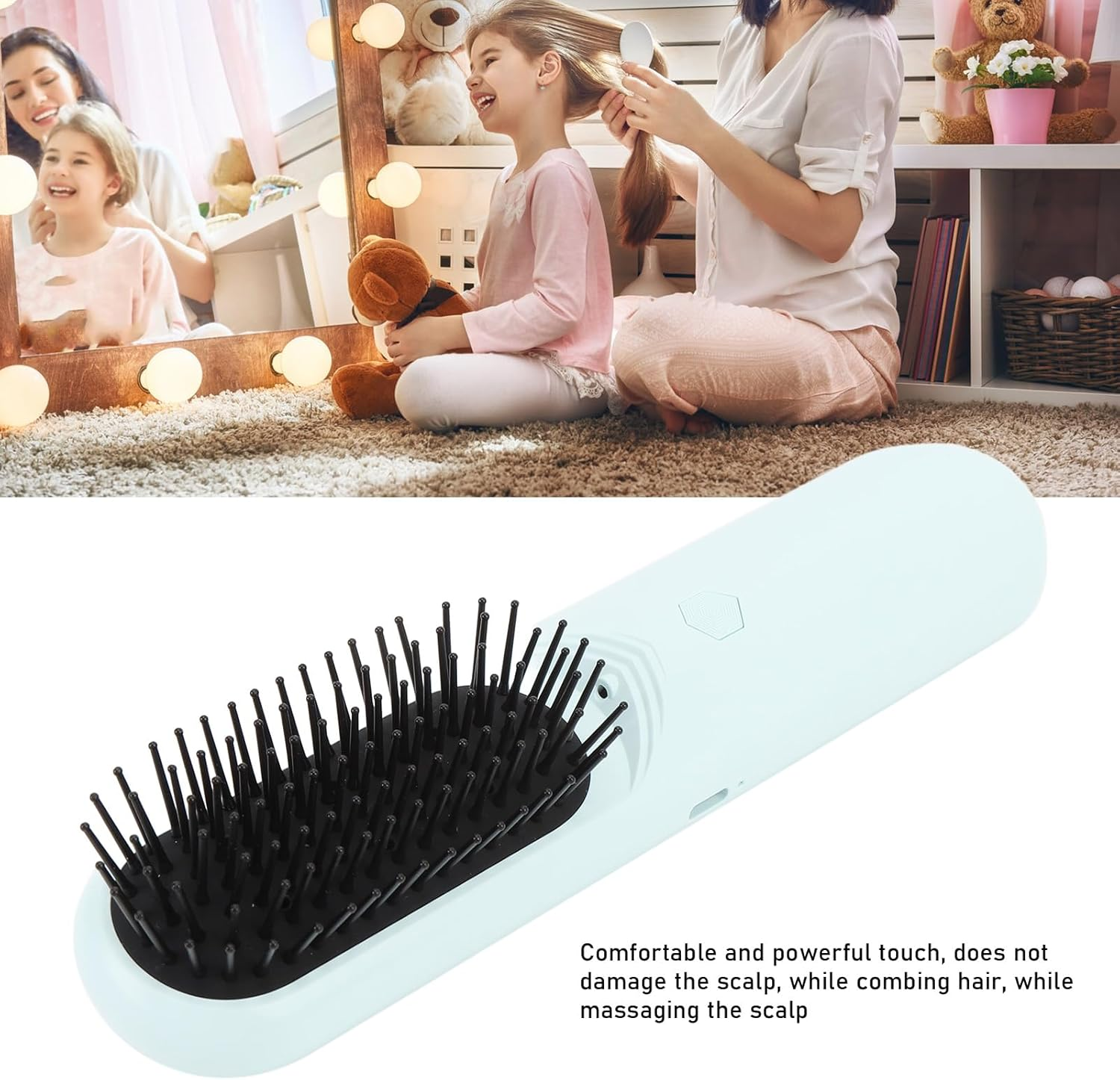 Cordless Hair Straightener Brush, Portable Straightening Brush for Women, Oil Scalp Massager Hair Br for Travel, USB Rechargeable, for Dry Wet Long Short Hair