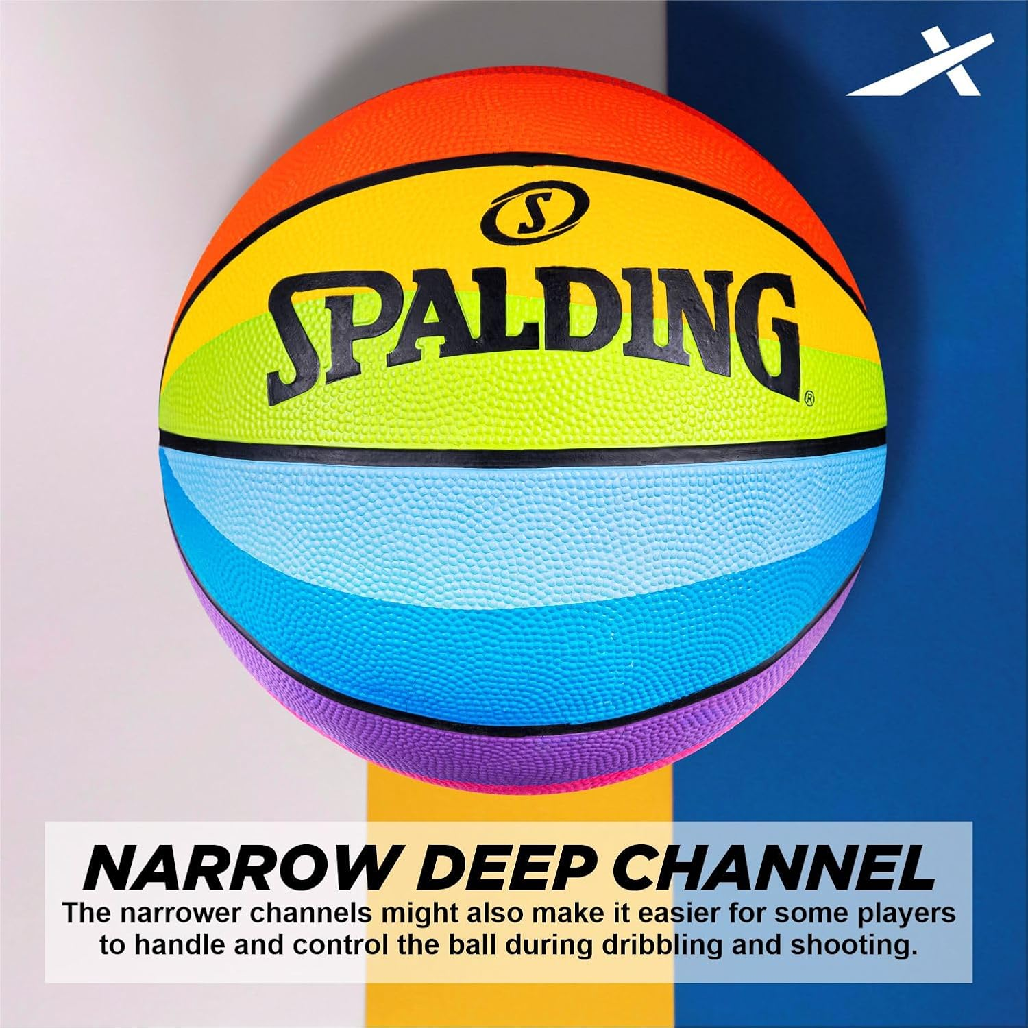 Spalding Rainbow Outdoor Basketball, Size 7