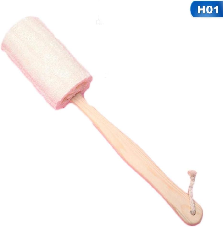 Natural Exfoliating Loofah Luffa Loofa Bath Brush on a Stick with Long Wooden Handle Back Brush for Men & Women - Shower Sponge image number 5