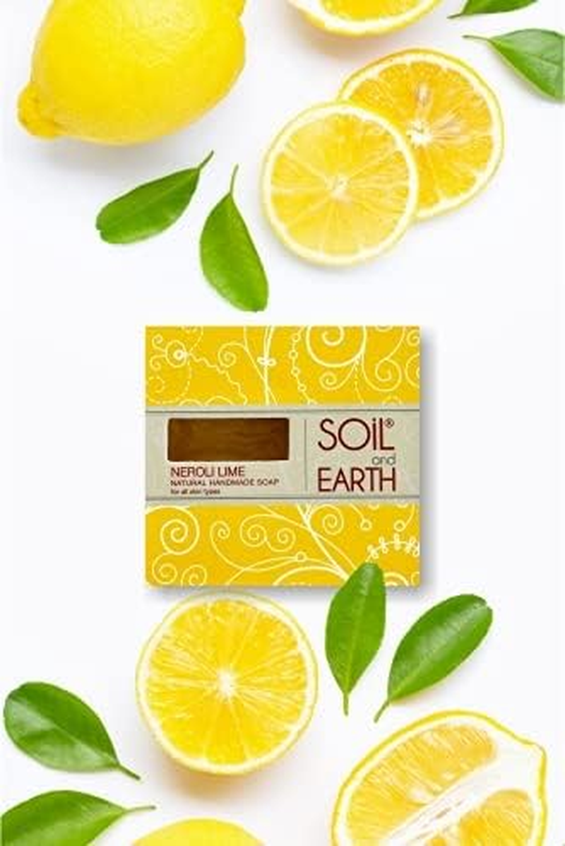 SOIL and EARTH HANDMADE NATURAL SOAPS (NEROLI LIME)_3 X 125 Gm/ 4.4 Oz. image number 2