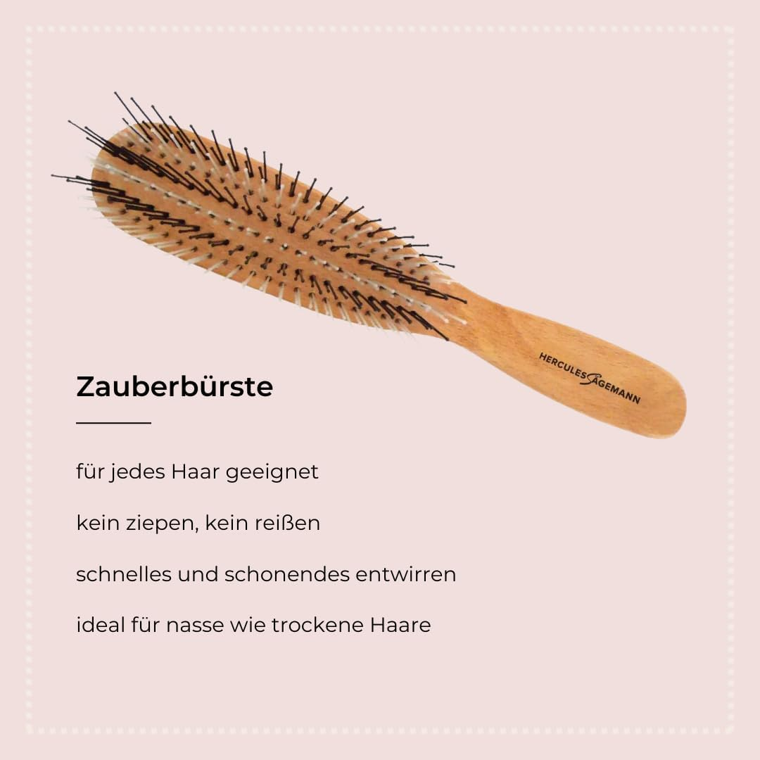 HERCULES S&Auml;GEMANN - 8310 Magic Brush | Hair Brush without Pulling | Hair Detangling Brush with 6 Rows for Men and Women | Colour: Wood image number 5