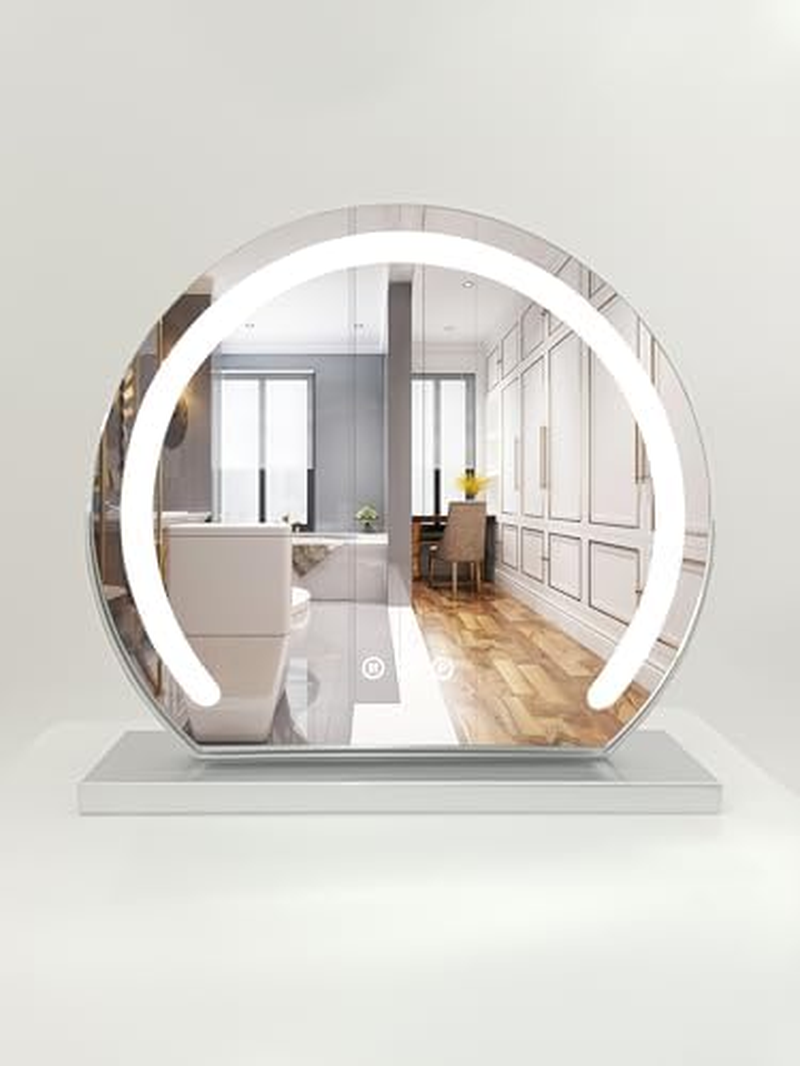 Hollywood Make up Mirror with Led Lights Lighted up Table Vanity Mirror Bedroom Dresser Big Standing Mirror (40Cm,Silver) image number 1