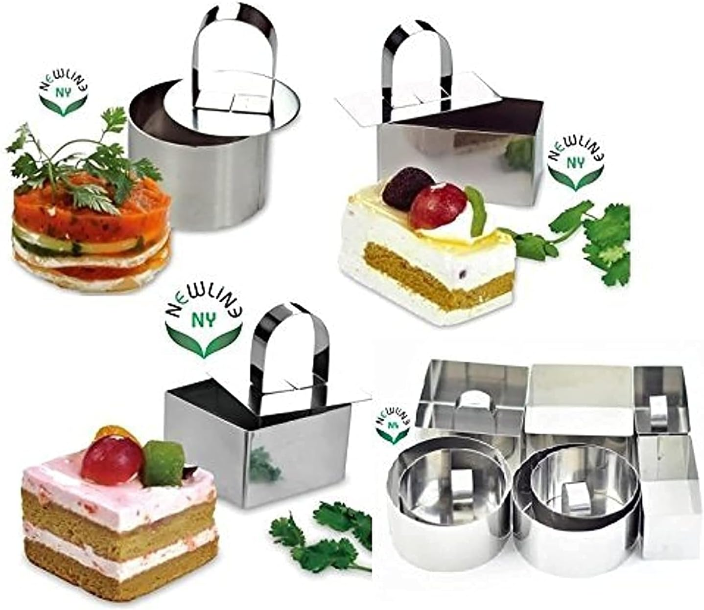 Newlineny NY3 Stainless Steel Dessert Rings (12 Pcs) Molding, Layering, Cake Cutter image number 3