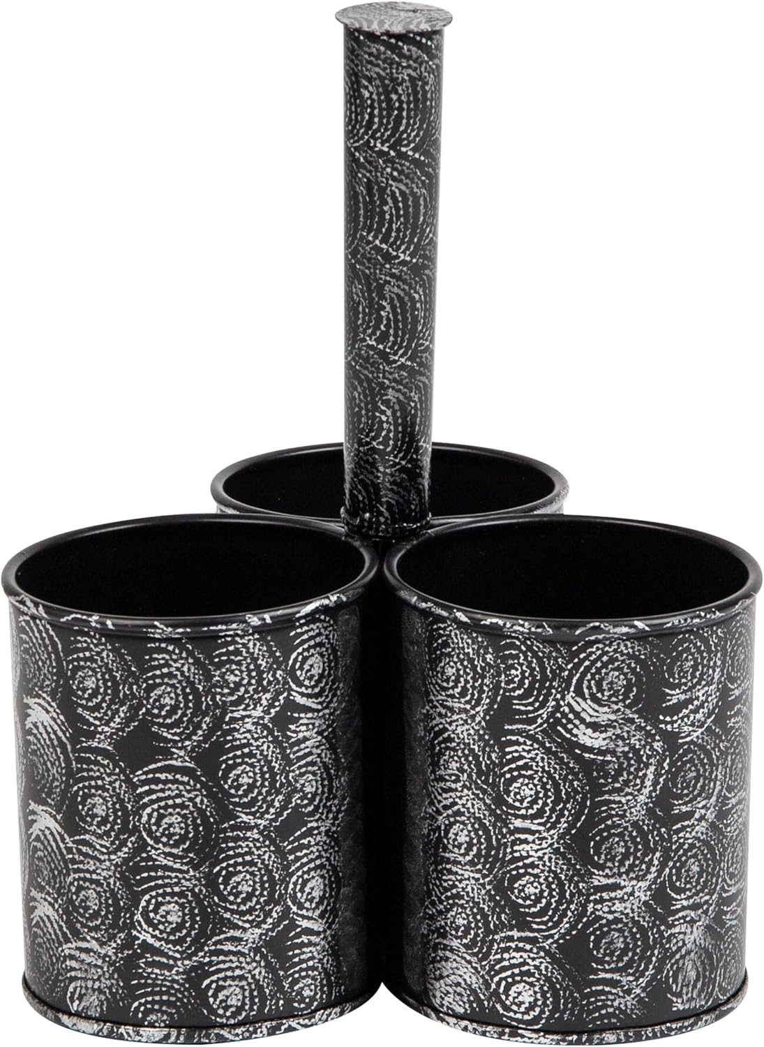 Mind Reader Utensil Holder, Silverware Organizer, Caddy, Cutlery Holder, Galvanized Metal, 7" L X 7" W X 10.25" H, Silver