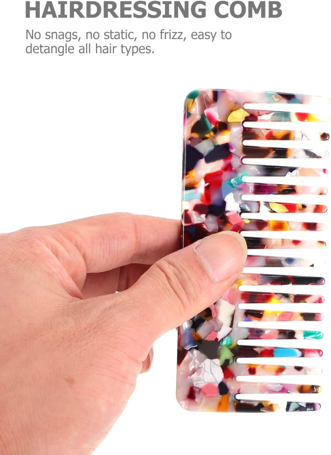 Kichvoe 1Pc Stylish Anti-Static Hair Comb Wide Tooth Detangler for Home Use for Smooth Thick Hair Comfortable Grip for Wet Dry Styling Unisex Design image number 1