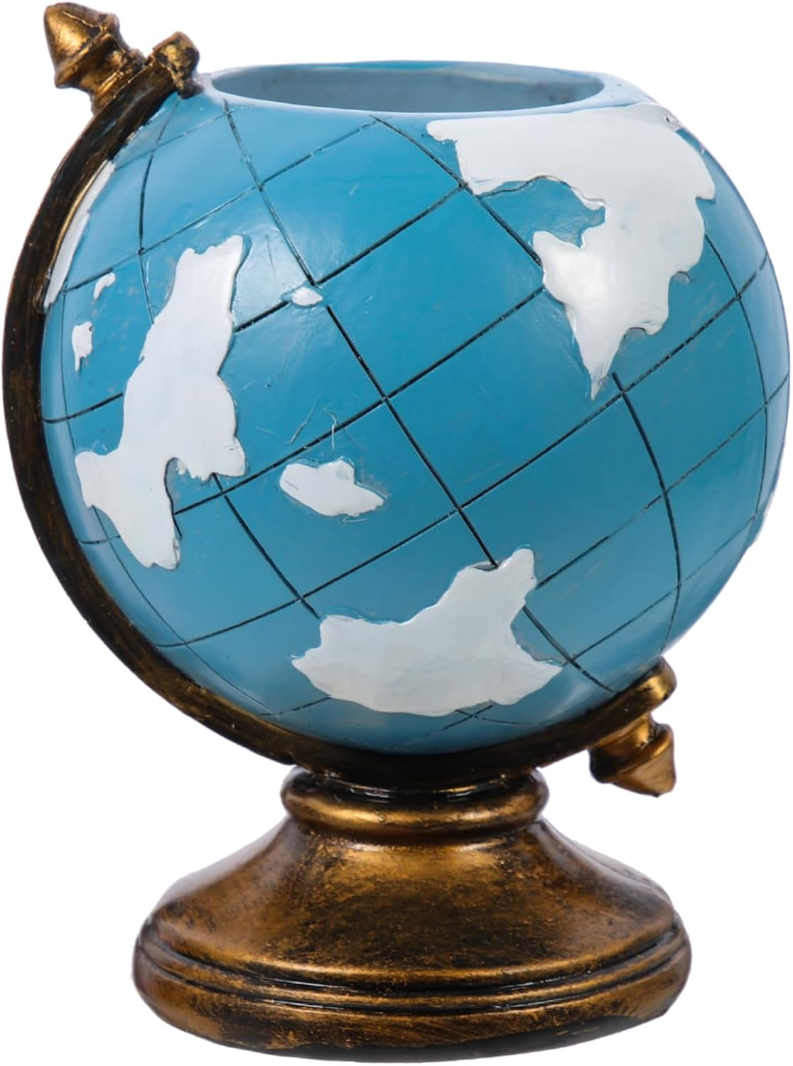 SHOWERORO Globe Ornaments Pen Holder Desk Decor Resin Ornament Boys and Girls Stationery Holder Office Accessory image number 1