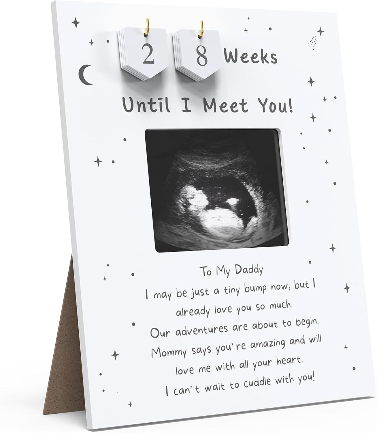 Sonogram Picture Frame Countdown Weeks - Baby Shower Welcome Sign - Standard 4"X3" Ultrasound Photo - Pregnancy Announcements Ideas - Gender Reveal Gifts - New Mom Expecting Parents to Be Keepsake image number 4